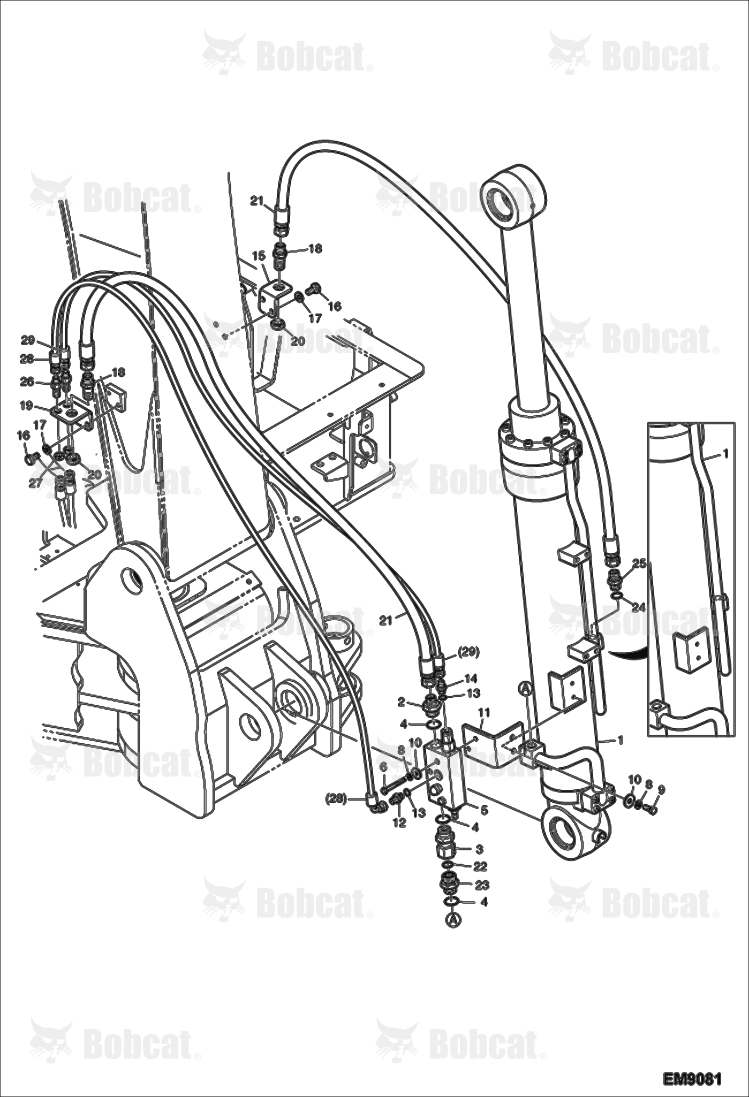 Hydraulic Circuitry (Boom) (Boom Cylinder) (Boom Load Holding Valve)