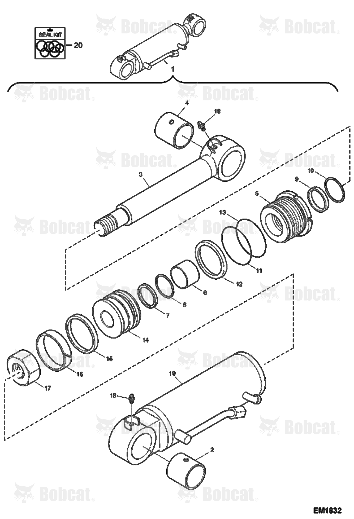 Blade Cylinder (W/O Lock Valve) (Standard)
