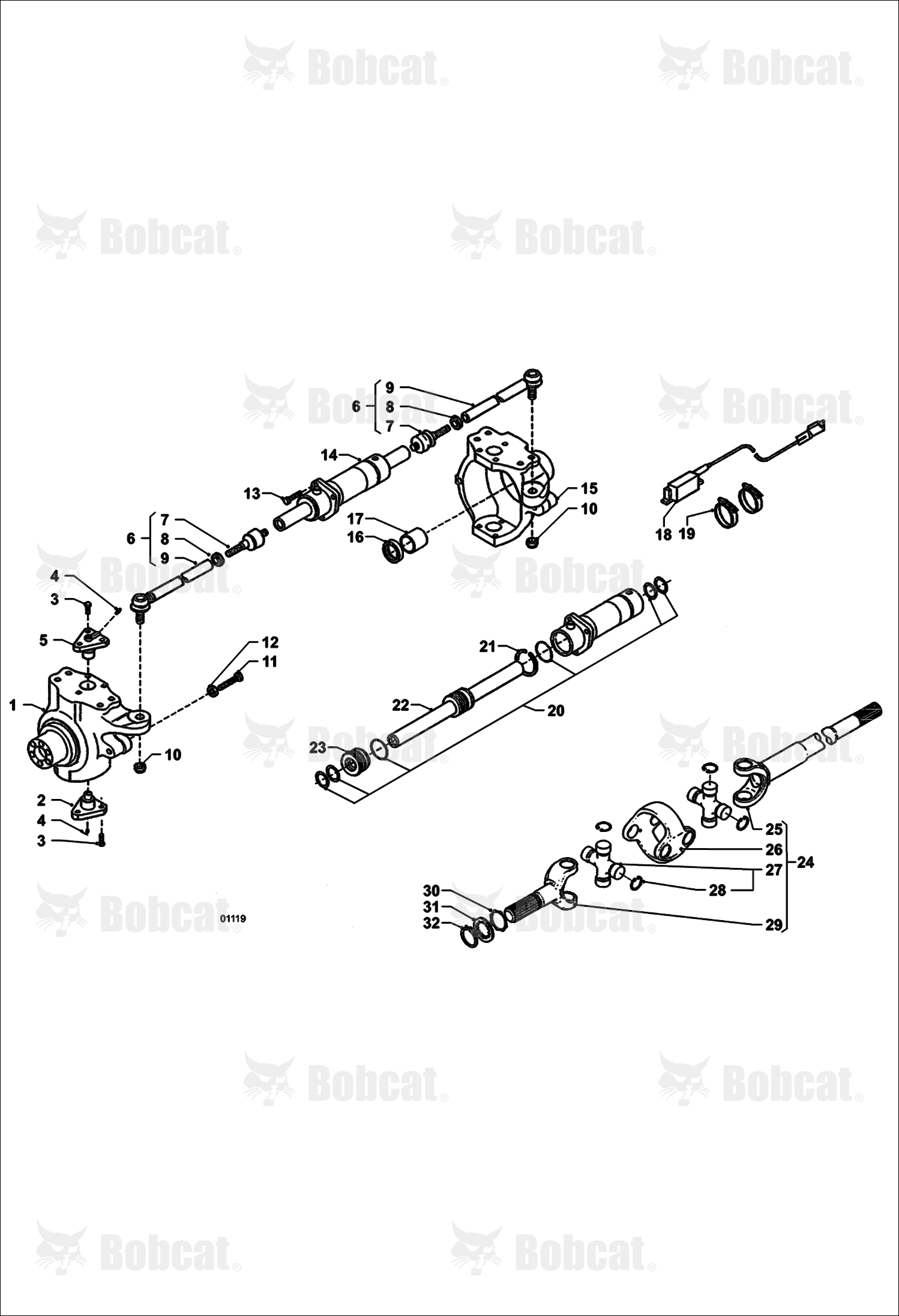 Front Axle - Pivots - Cylinder