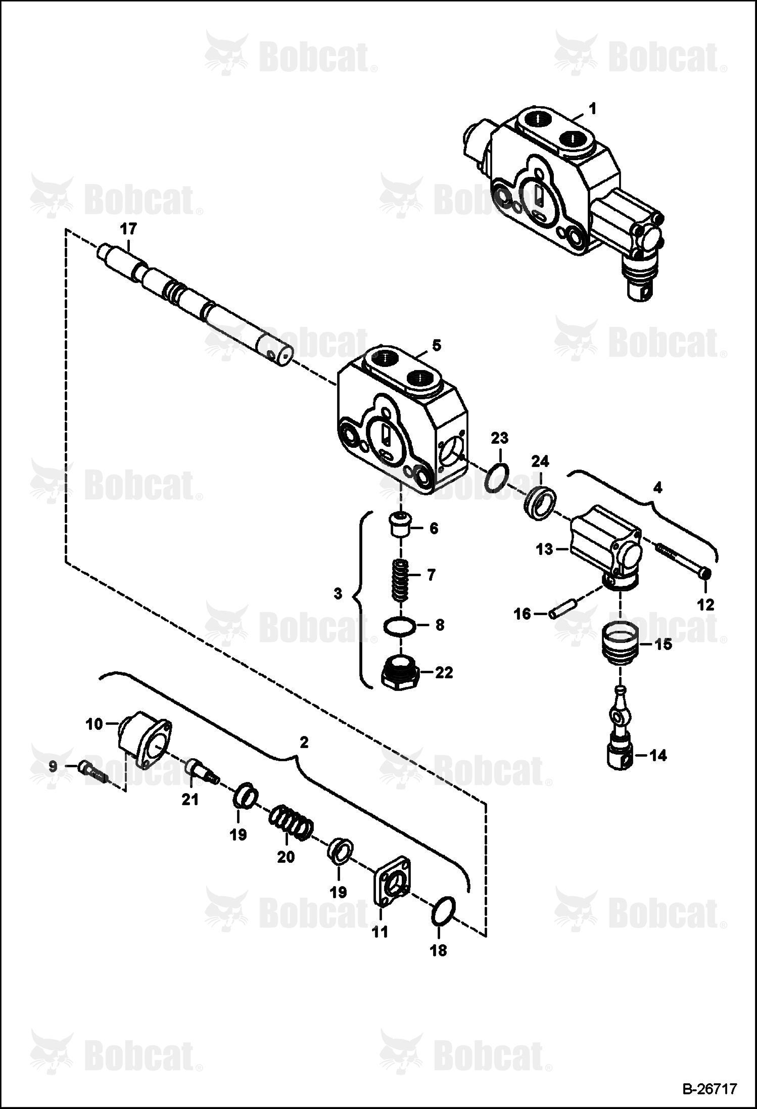 Hydraulic Circuitry (Stabilizers Left/ Right Section) (Center Mount)