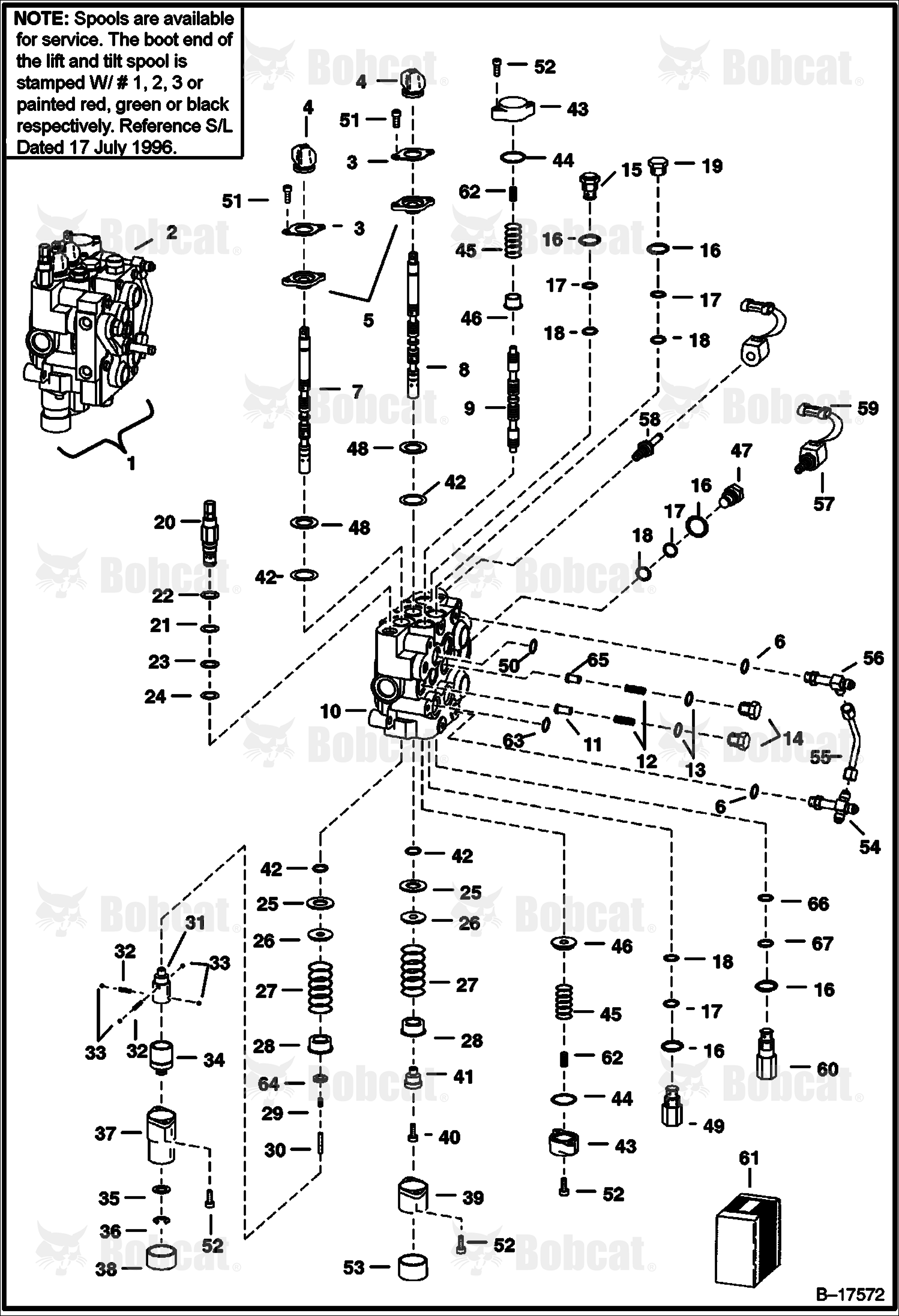 Hydraulic Control Valve (W/ BICS Control Valve)  562211686 & Below, 516511065 & Below