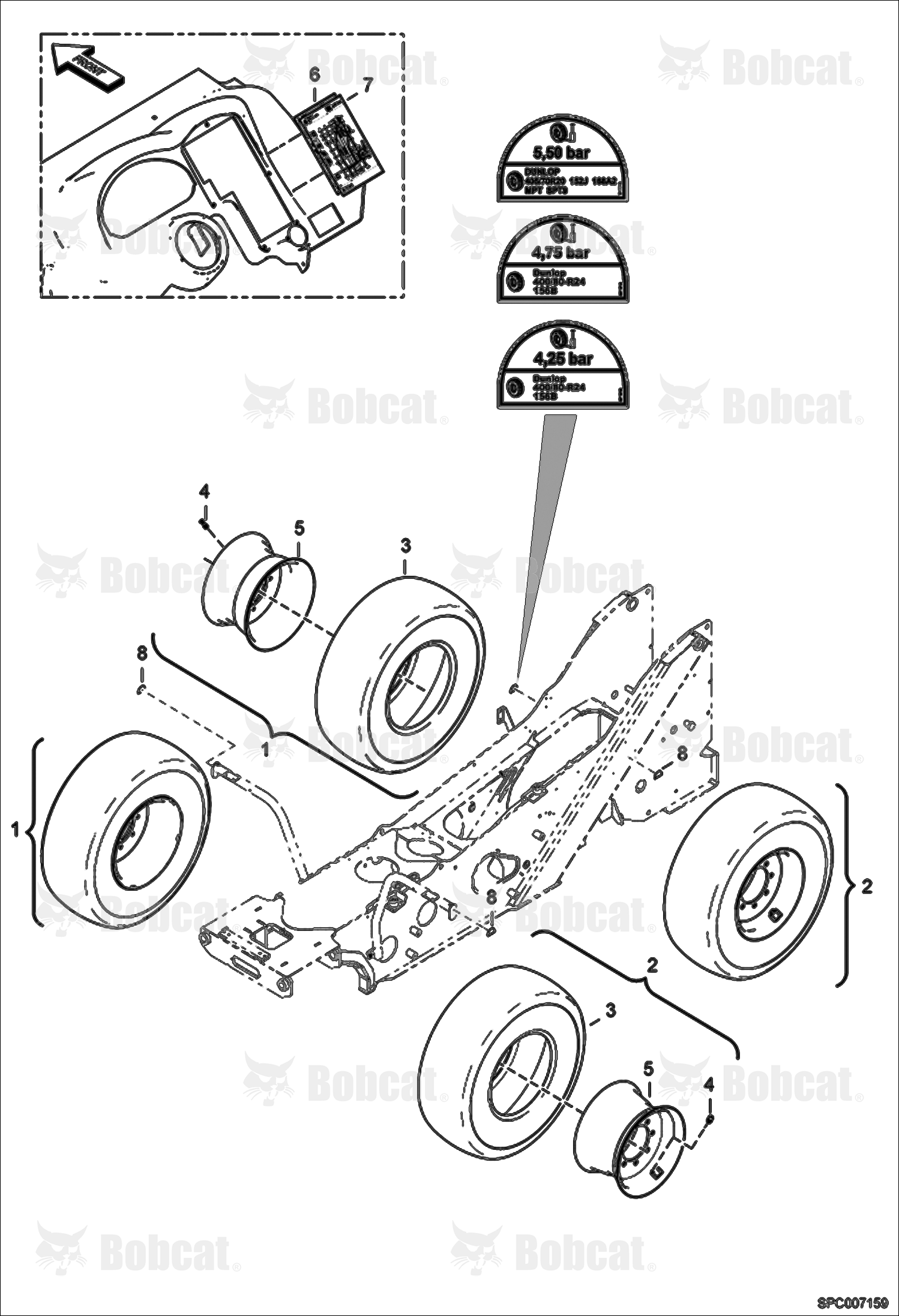 Wheels (Dunlop 400/80-R24 156B)