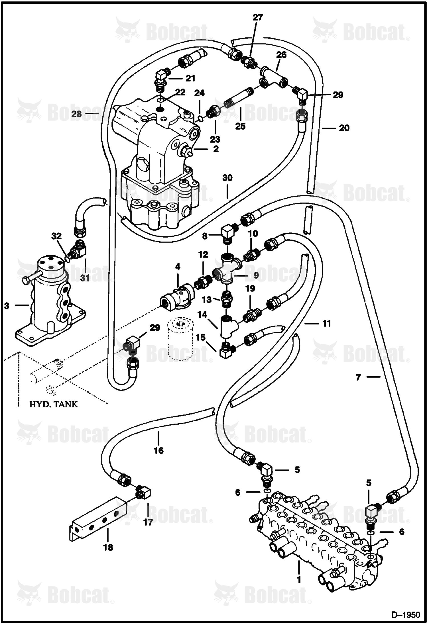 Hydraulic Circuitry (Valve to Tank)