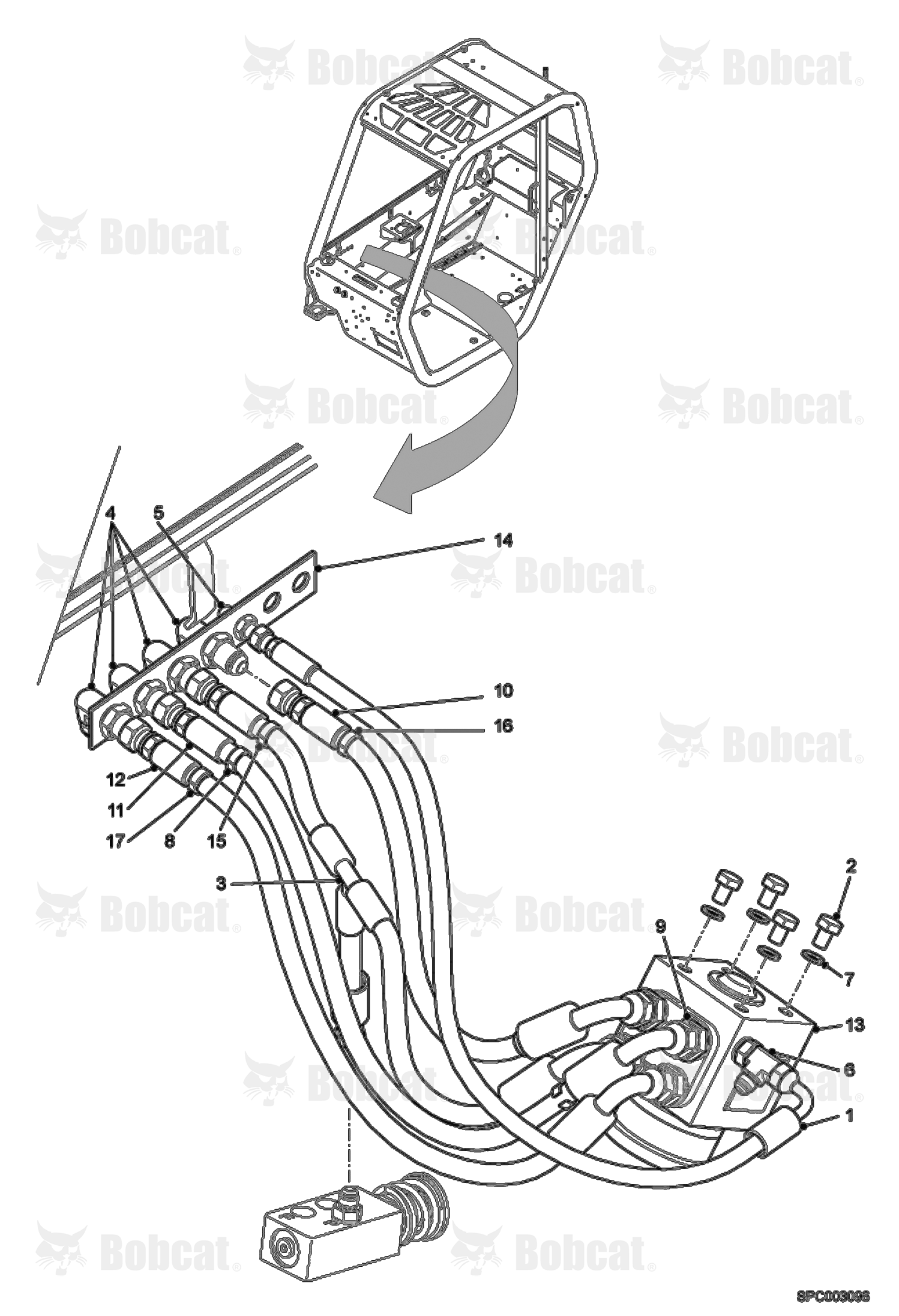 Hydraulic Circuitry (Steering) A7MK11001 & Above