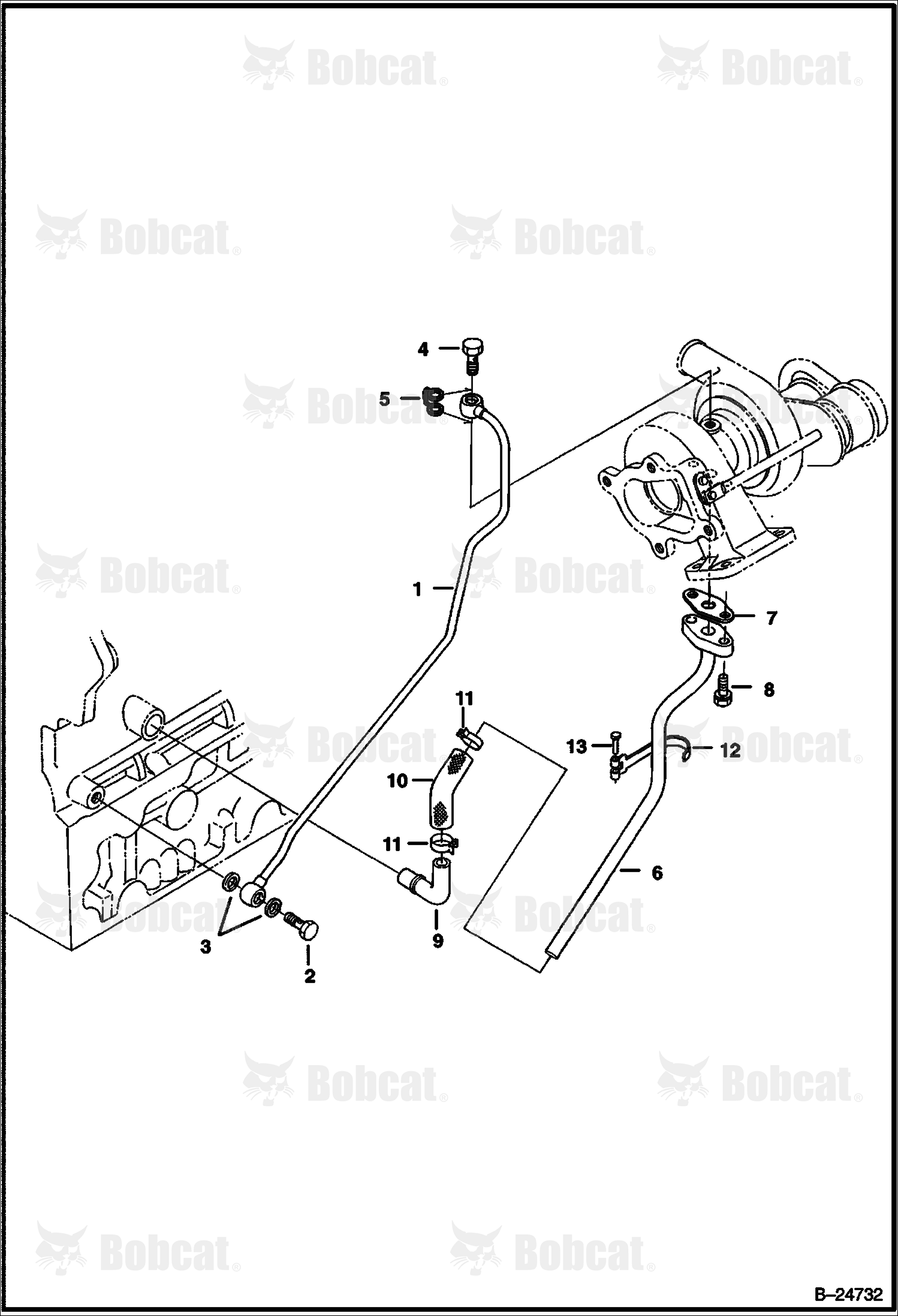 Oil Pipe (Turbo Charger) (Kubota - V2003-T-2EB - Tier II Replacement)