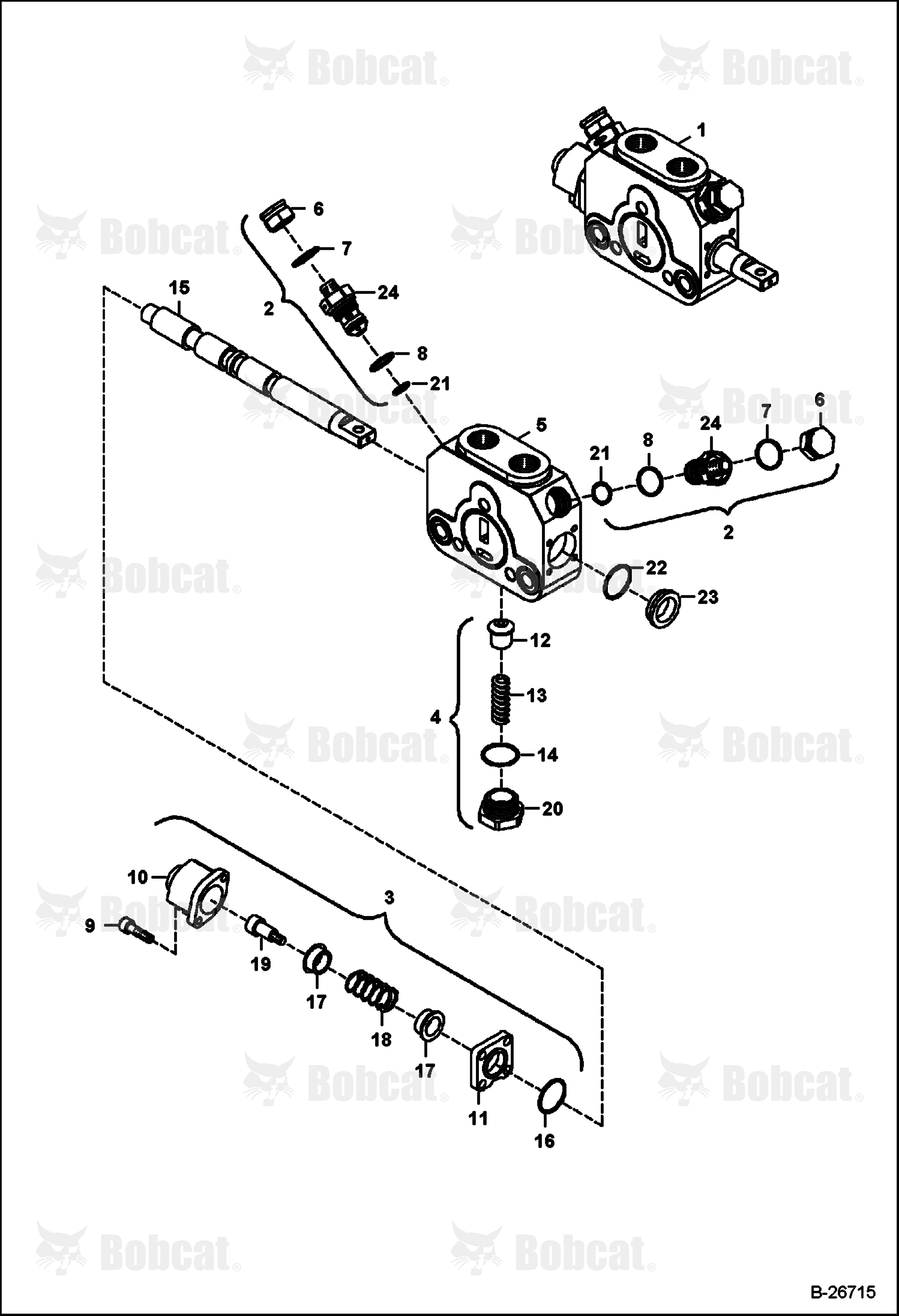 Hydraulic Circuitry (Swing Section) (Center Mount)