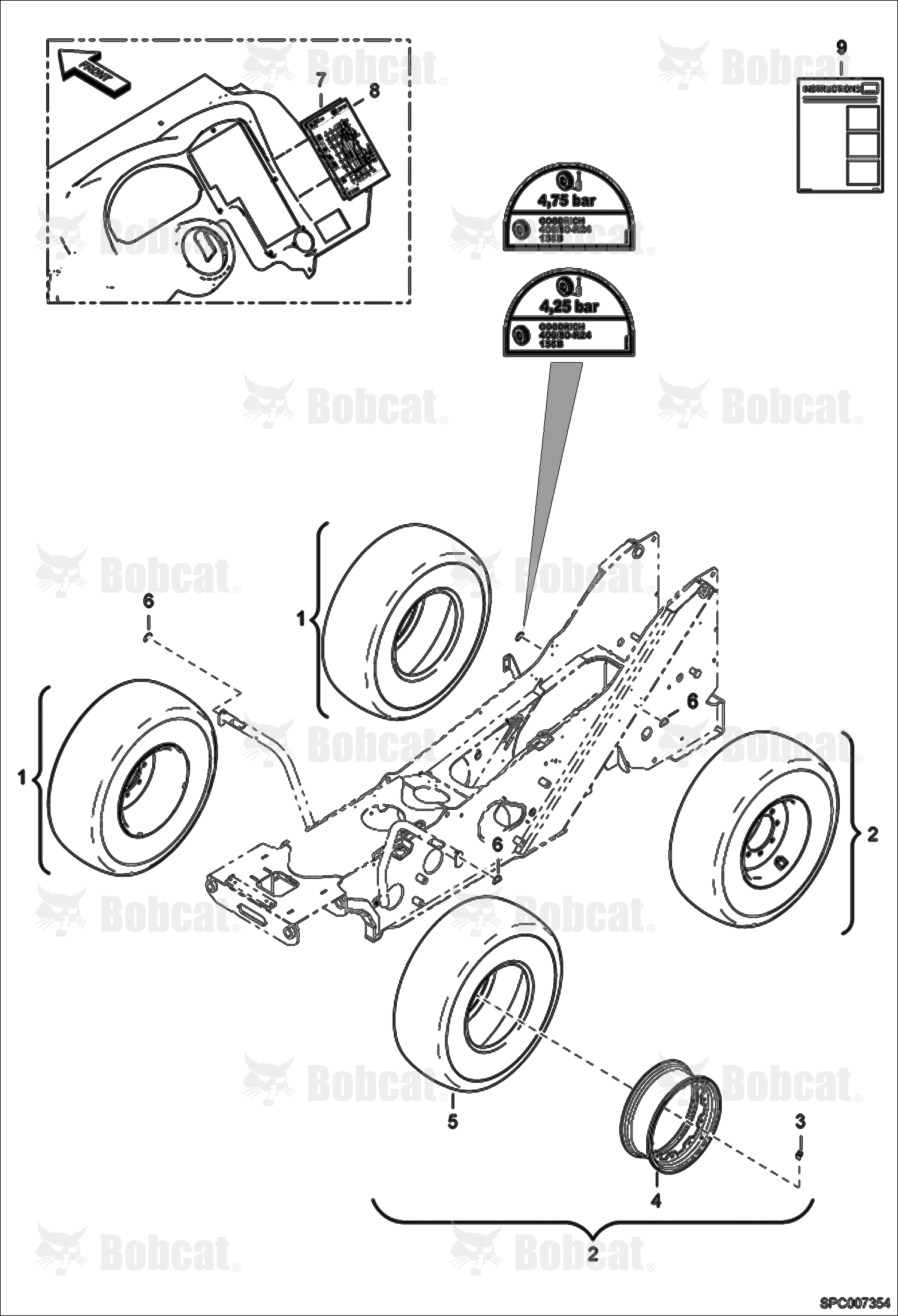 Wheels (Goodrich 400/80-24) (For Container Shipped Machines Only)(Variable Track)