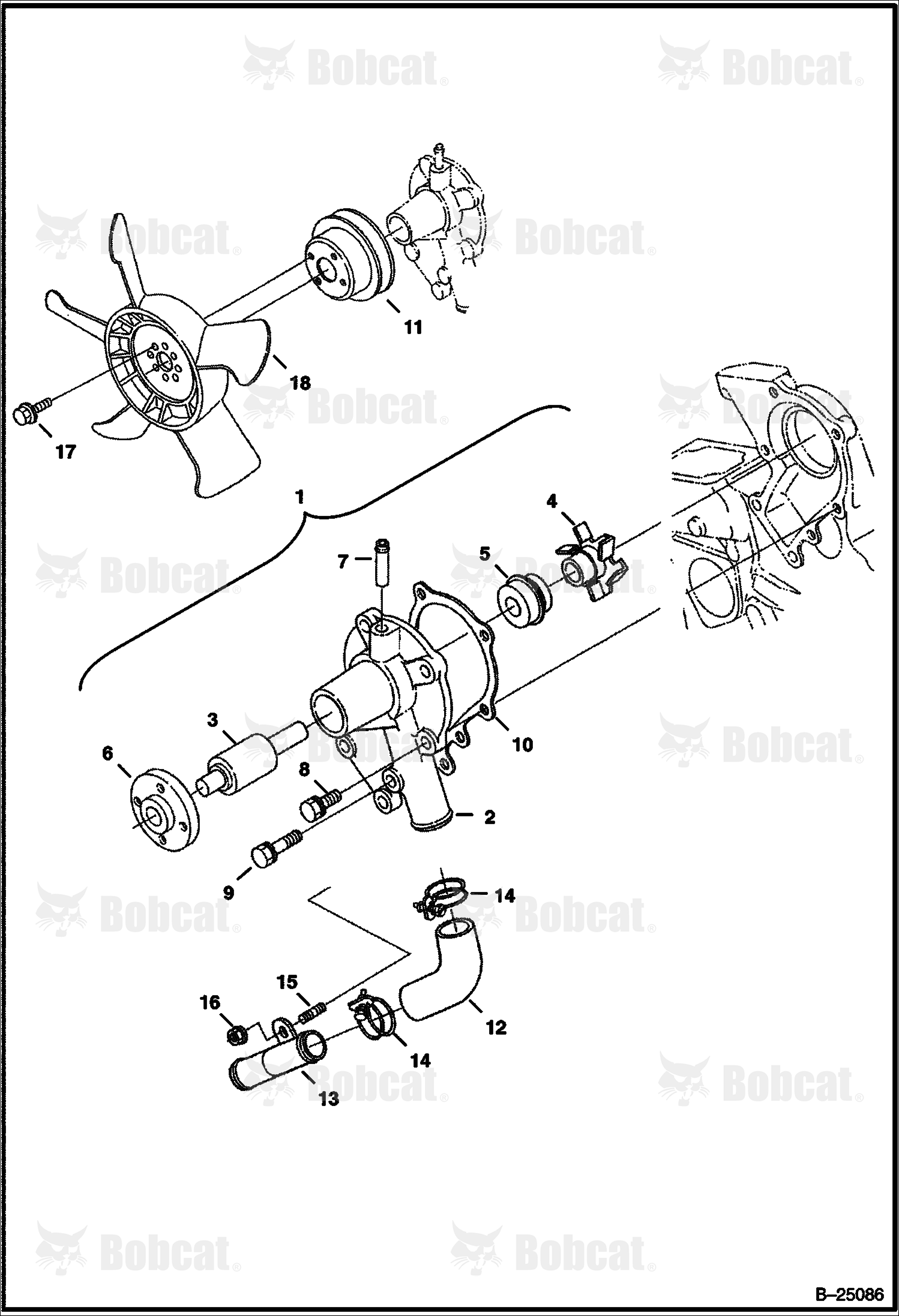 Water Pump (Kubota D722-E2B-BC-3) (Tier II Replacement)