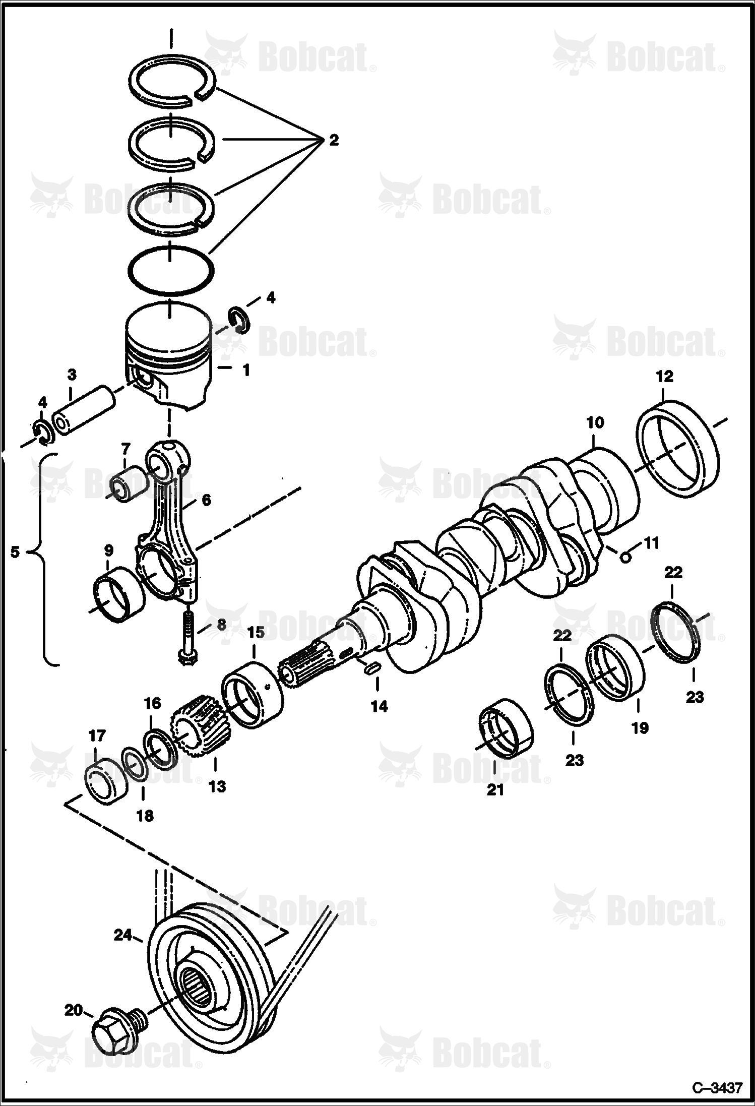 Piston & Crankshaft (Kubota D722)