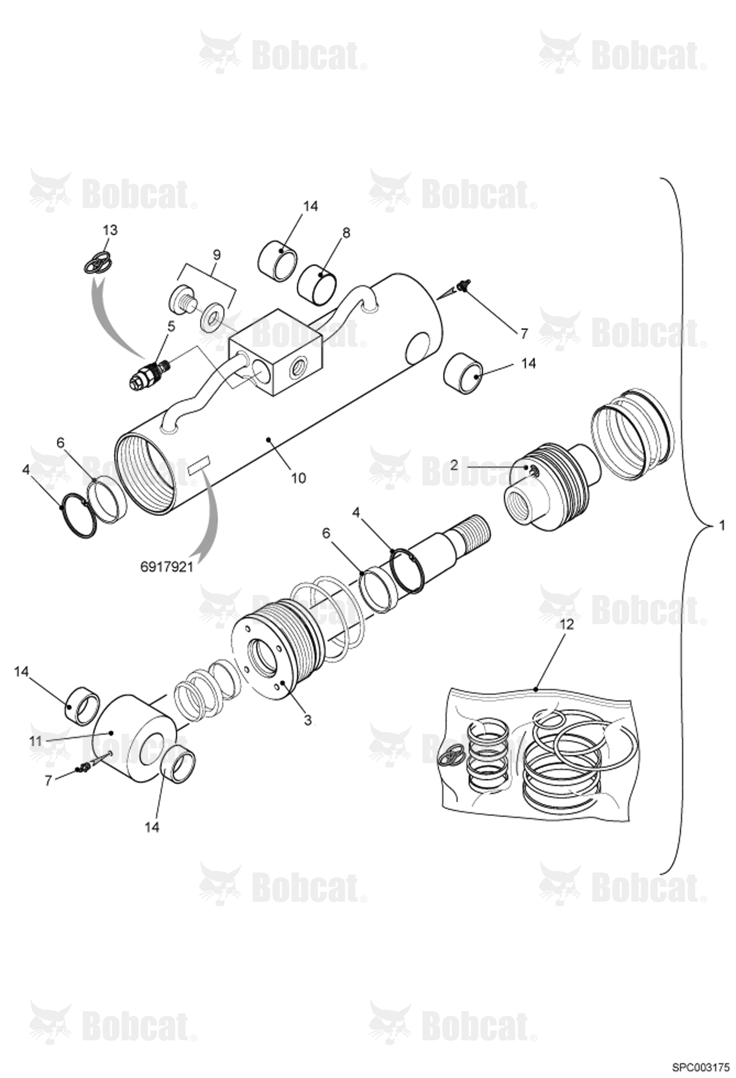 Tilt Cylinder 364612022 & Above, 364712027 & Above