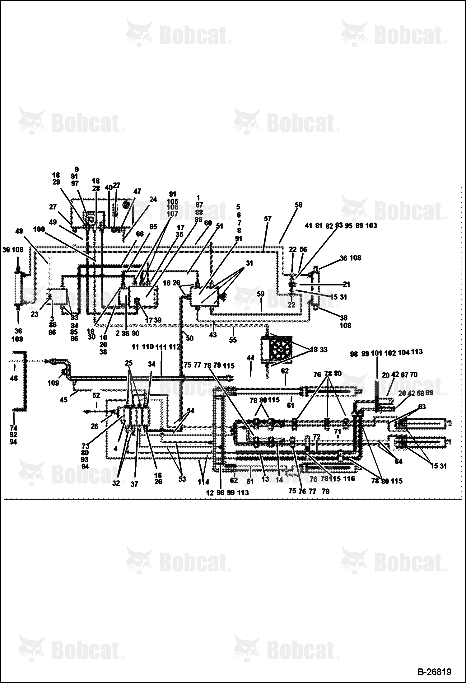 Hydraulic Circuitry (BL570) (BL575)  570611001 - 570611024, 572011001 - 572011006