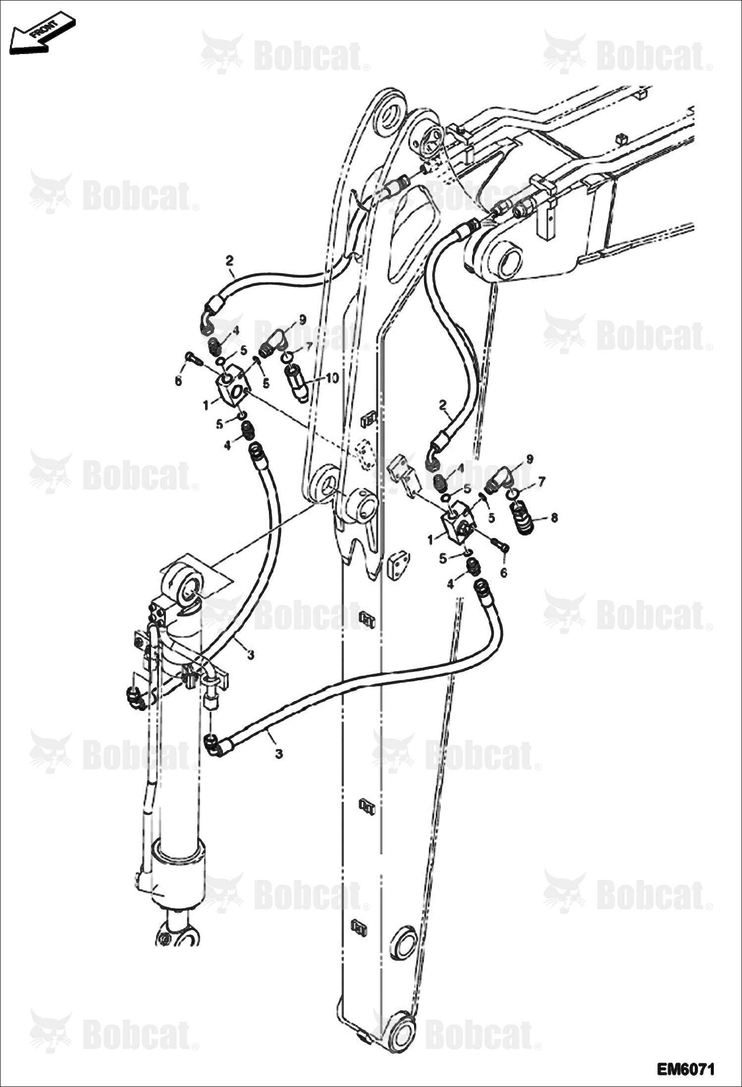 Hydraulic Circuitry (Arm 2.25 m) AET311052 & Above, AETB11052 & Above