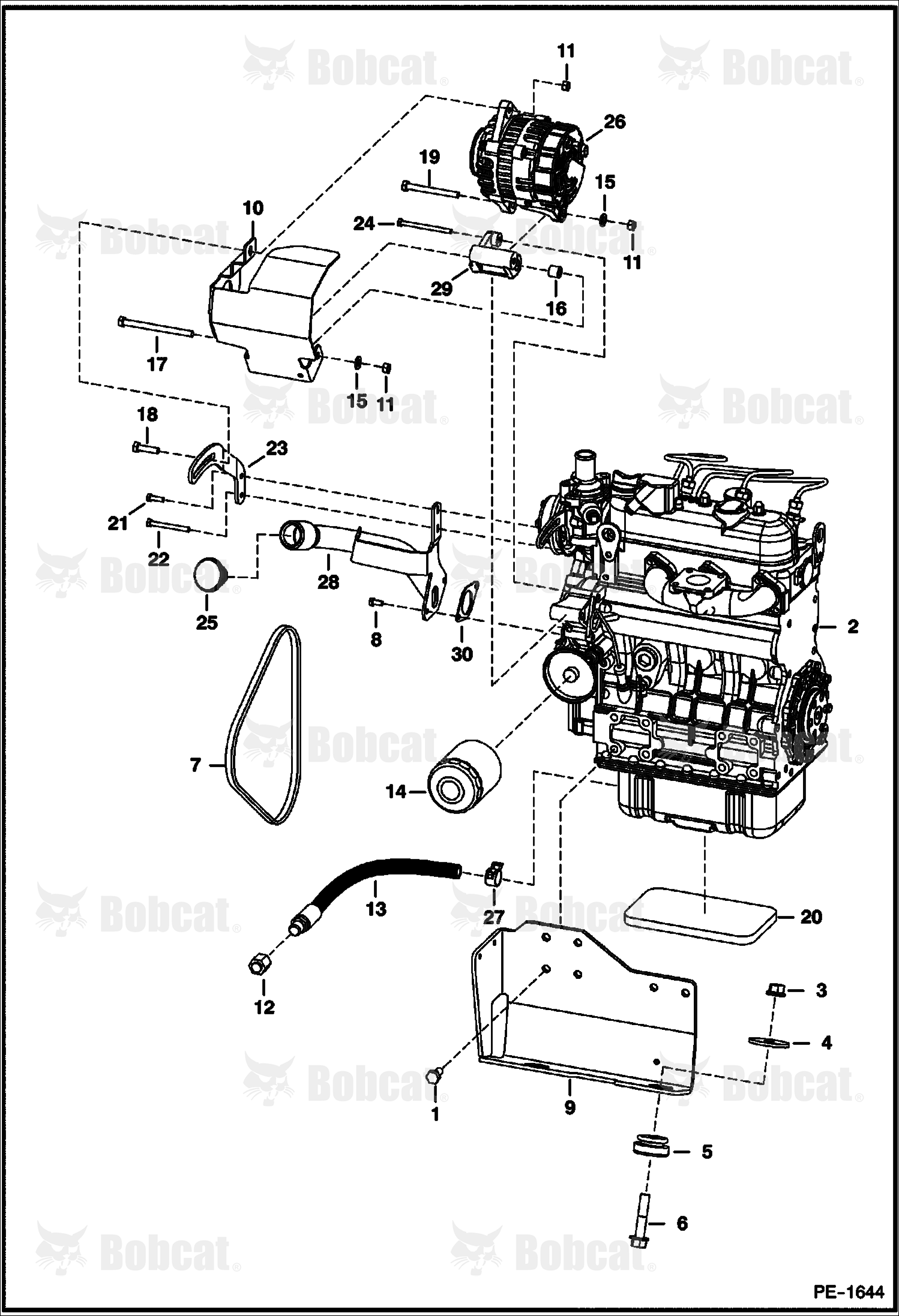 Engine & Attaching Parts (Belt Drive, Alt.)