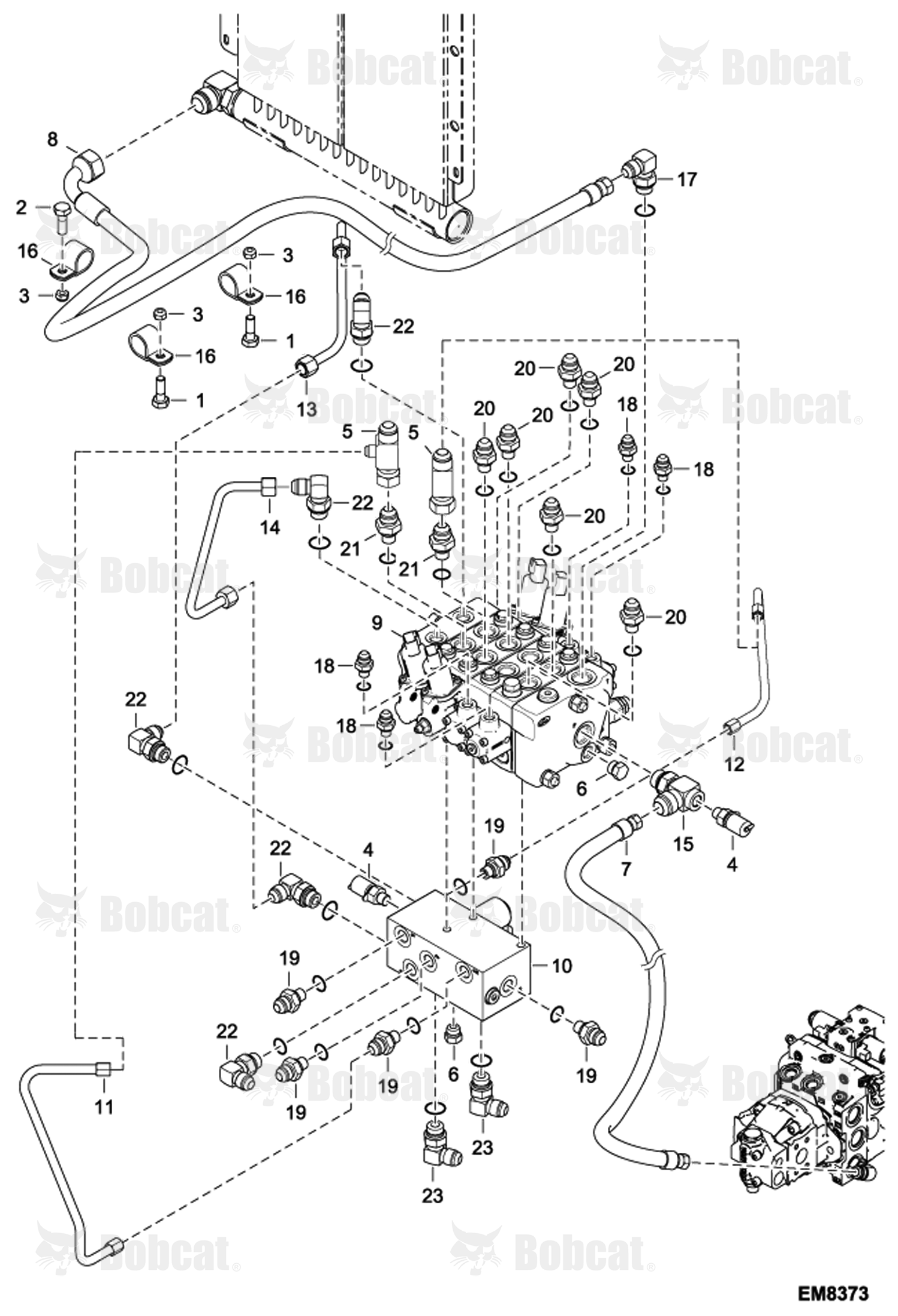 Hydraulic Circuitry (Control Valve)  AC1C15000 & Above, AC1D15000 & Above
