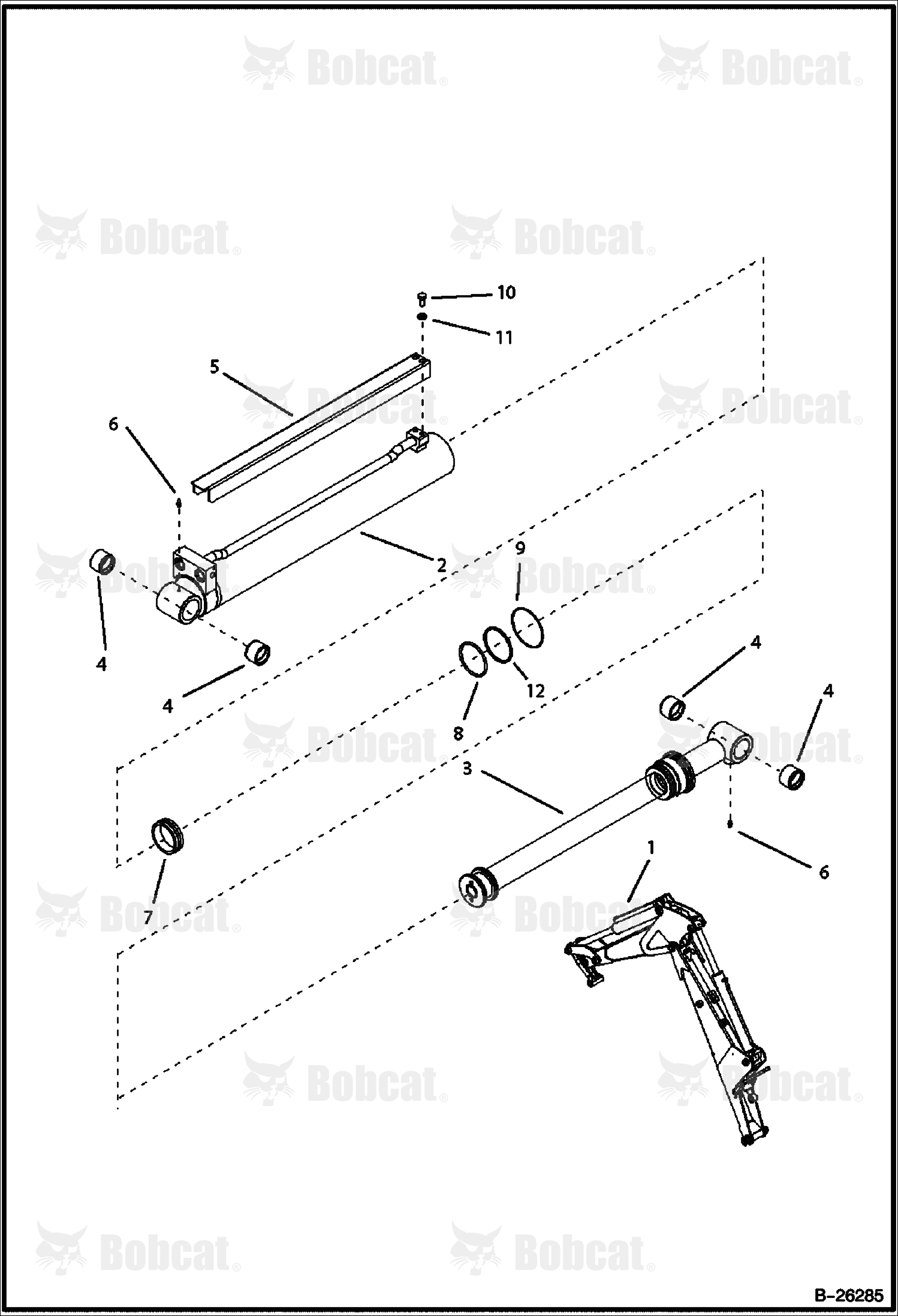 Bucket Cylinder (B200) (B250)  570211089 & Above, 570311055 & Above