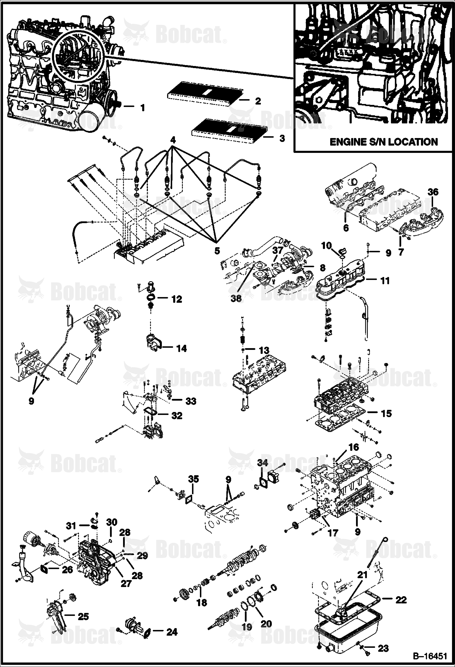 Engine & Gasket Kits (Kubota - V2003T)  524111001 & Above, 524011001 & Above
