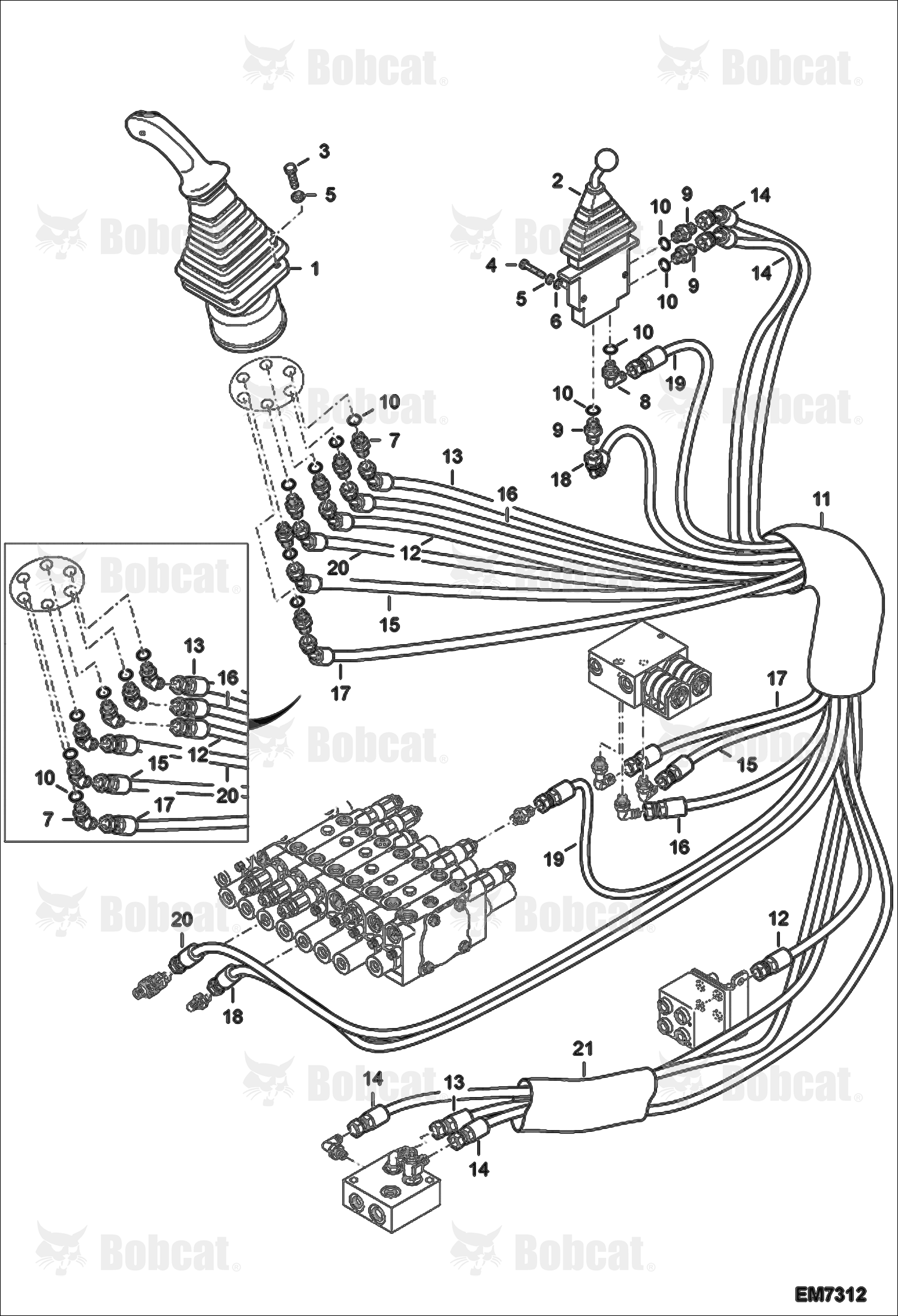Hydraulic Pilot Circuitry (LH Joystick) (Blade Joystick)