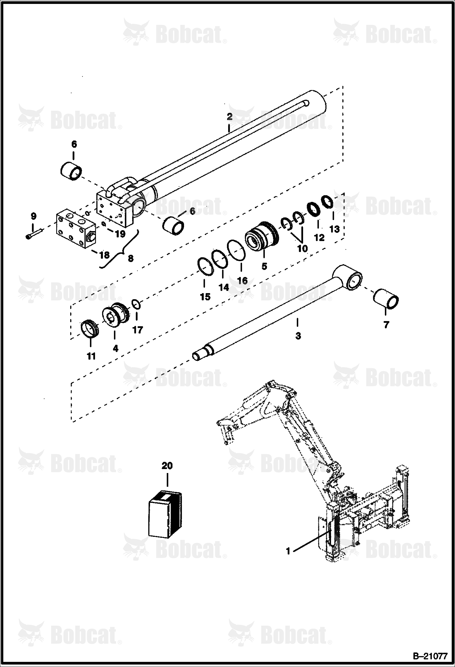 Vertical Stabilizer Cylinder (B250) (Side Shift Backhoe)