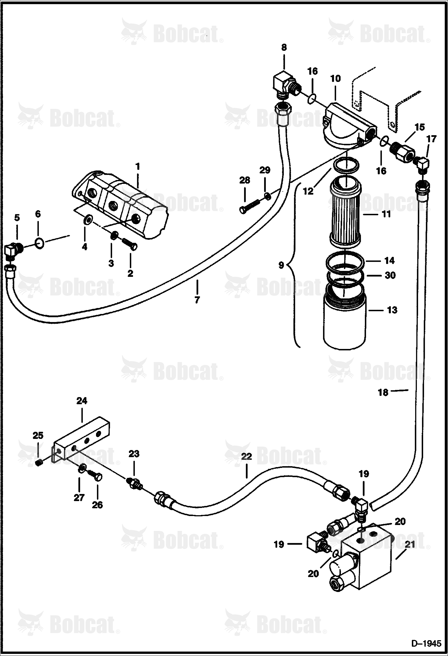 Hydraulic Circuitry (Pump to Secondary Filter to Unloader Valve)