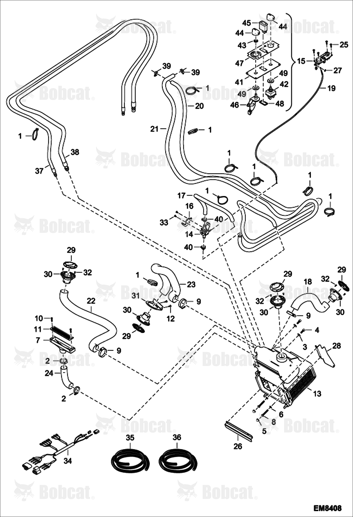 Air Conditioning (Cab Side) (For Models W/ Extra Cooling)  A8GS13000 & Above