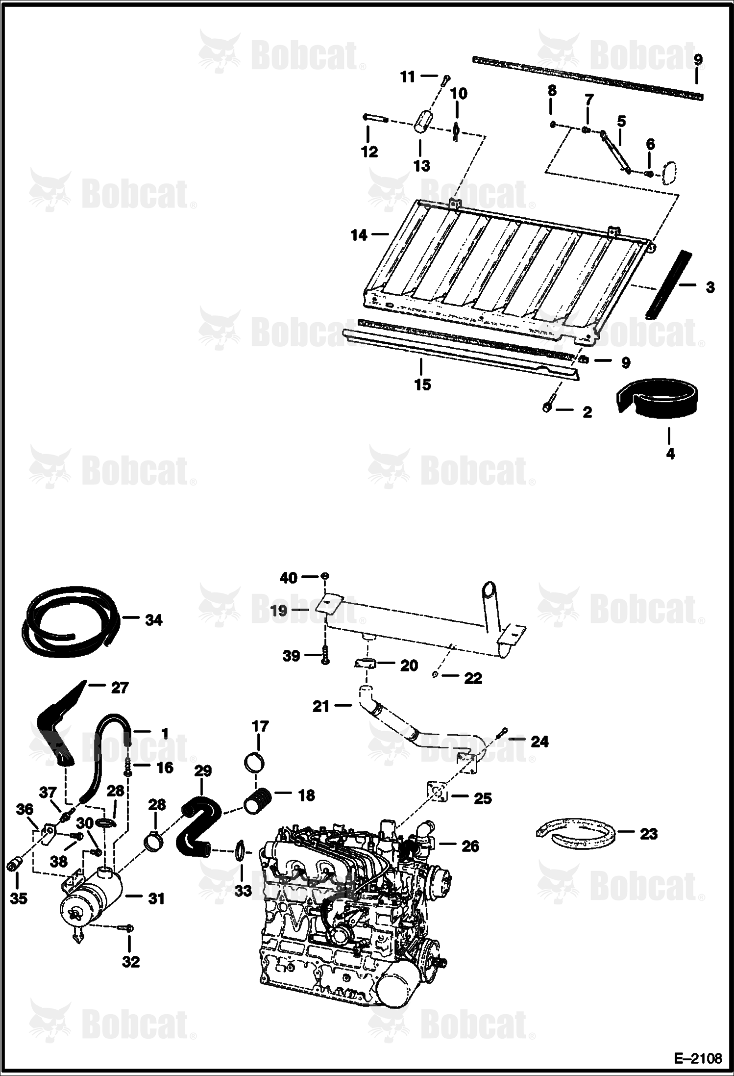 Engine & Attaching Parts (Air Cleaner, Muffler & Grill)