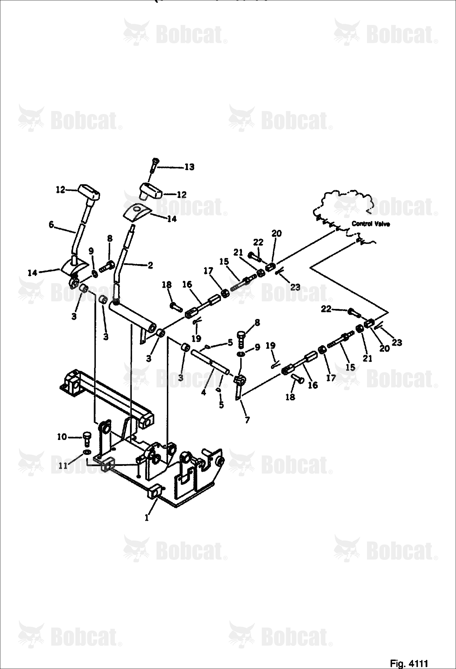Travel Control Lever (1/2) (6 Way Shift Pattern SPEC.)  Komatsu S/N 13025 & Above