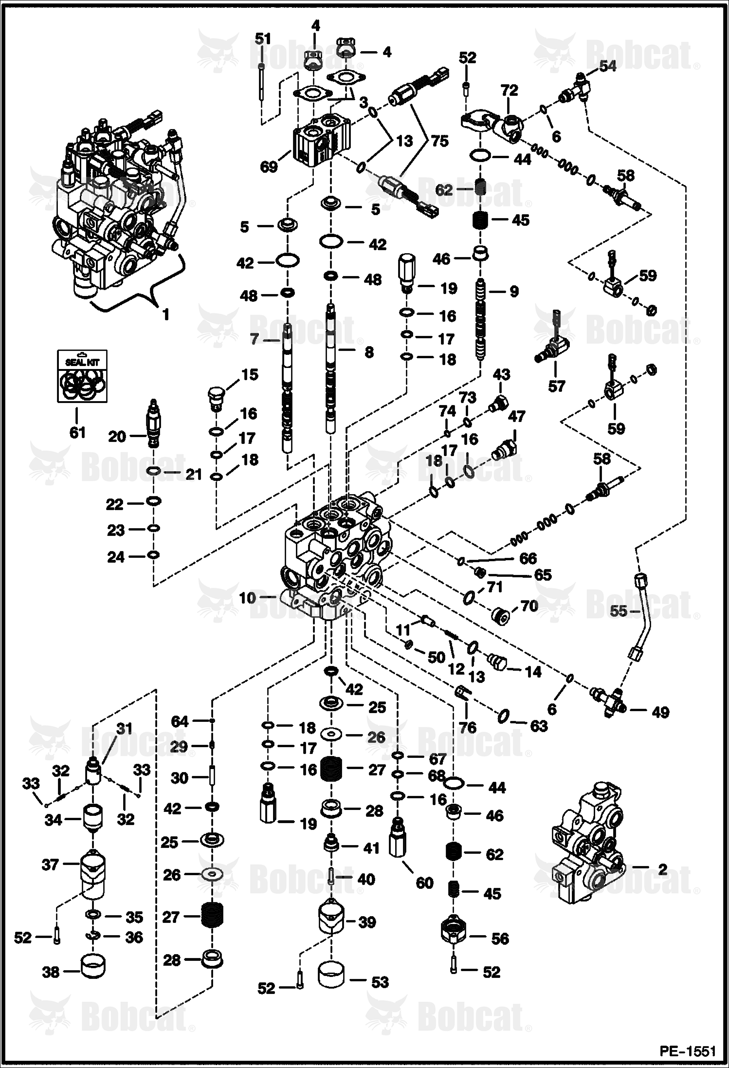 Hydraulic Control Valve (Spool Lock) (W/ BICS Control Valve)
