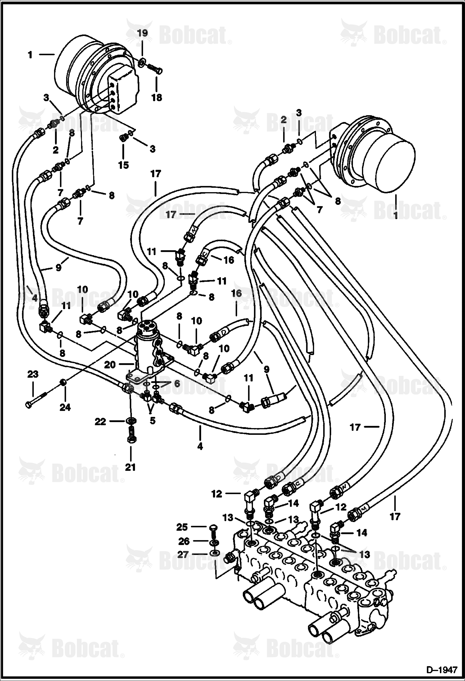 Hydraulic Circuitry (Valve to Travel Motor)