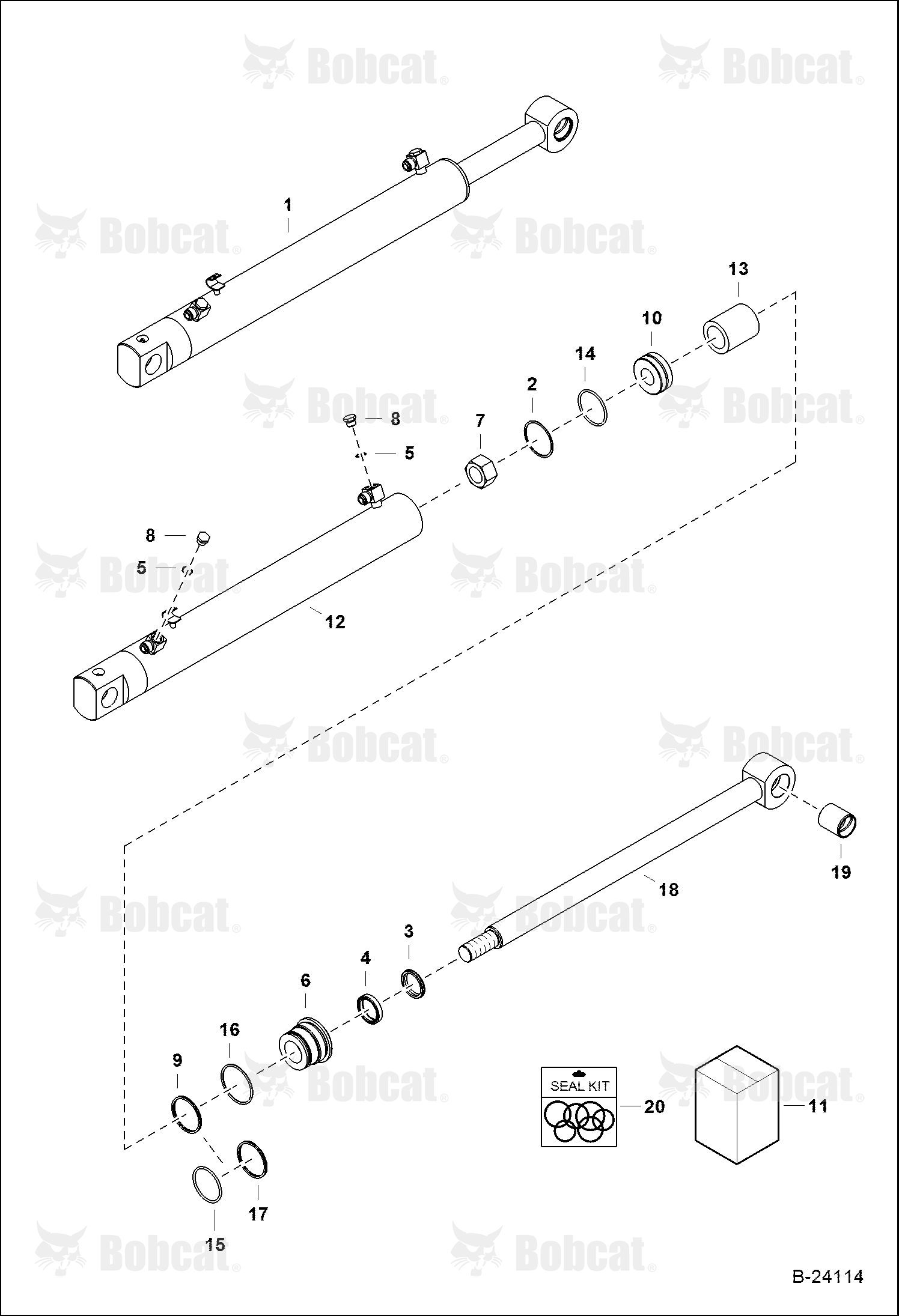 Tilt Cylinder (BL370) (BL375) 570411035 & Above, 571811014 & Above