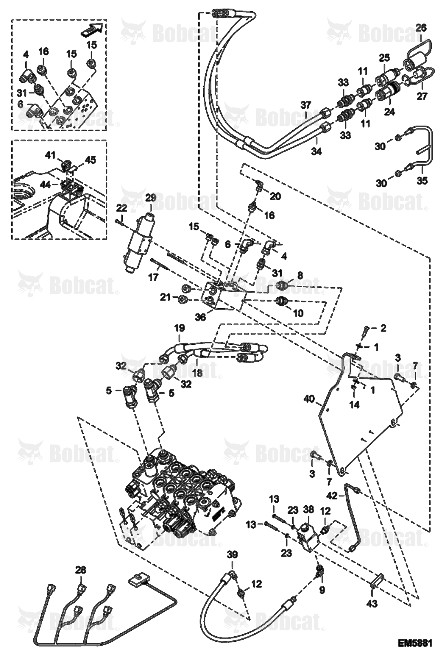 Rear Auxiliary Hydraulics A8G813002 - A8G814999, A8G913002 - A8G914999