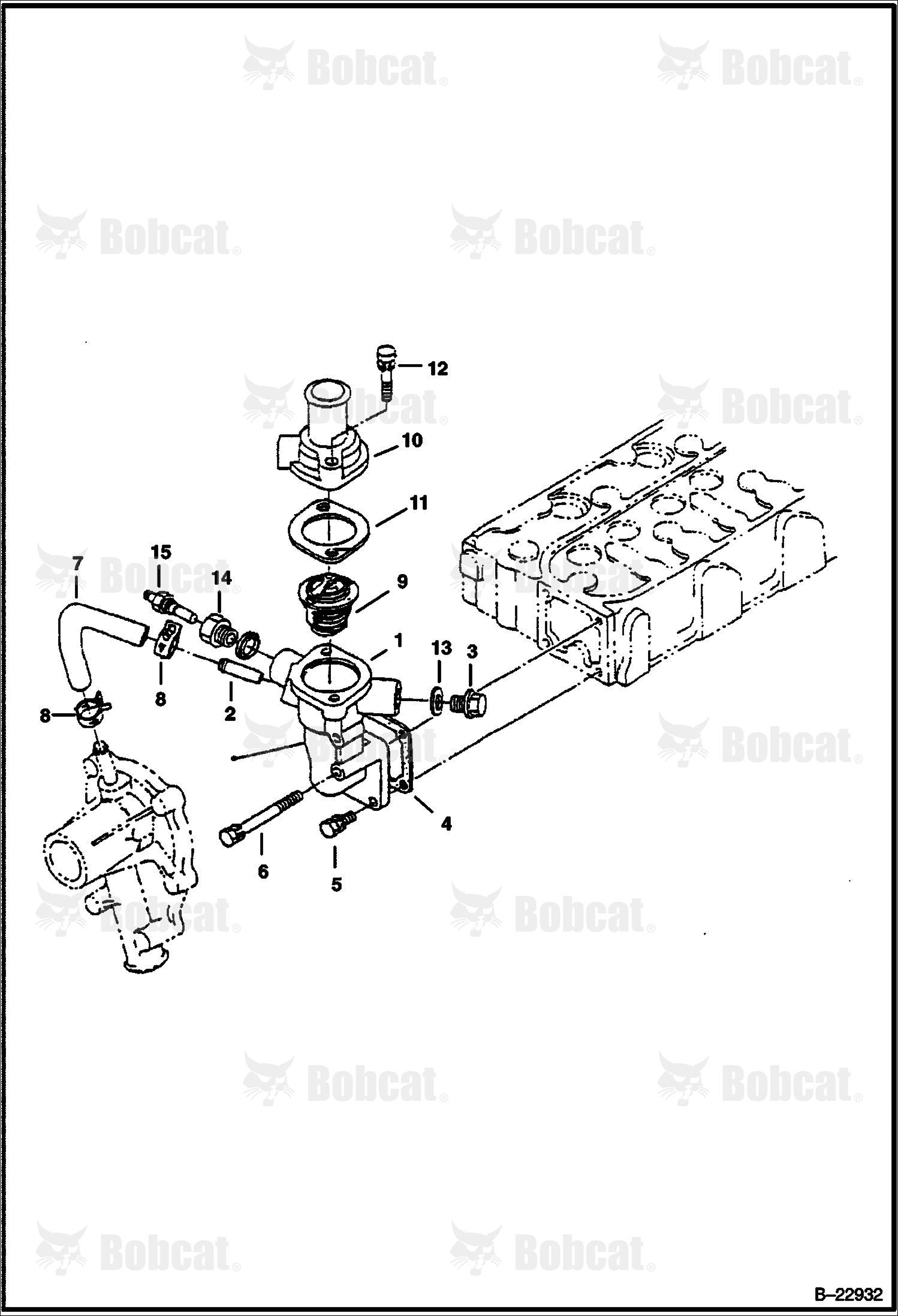 Water Flange & Thermostat