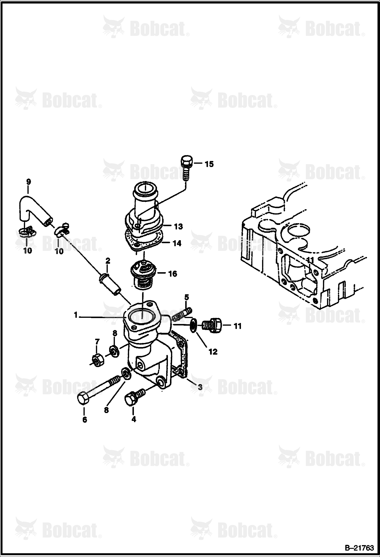 Water Flange & Thermostat