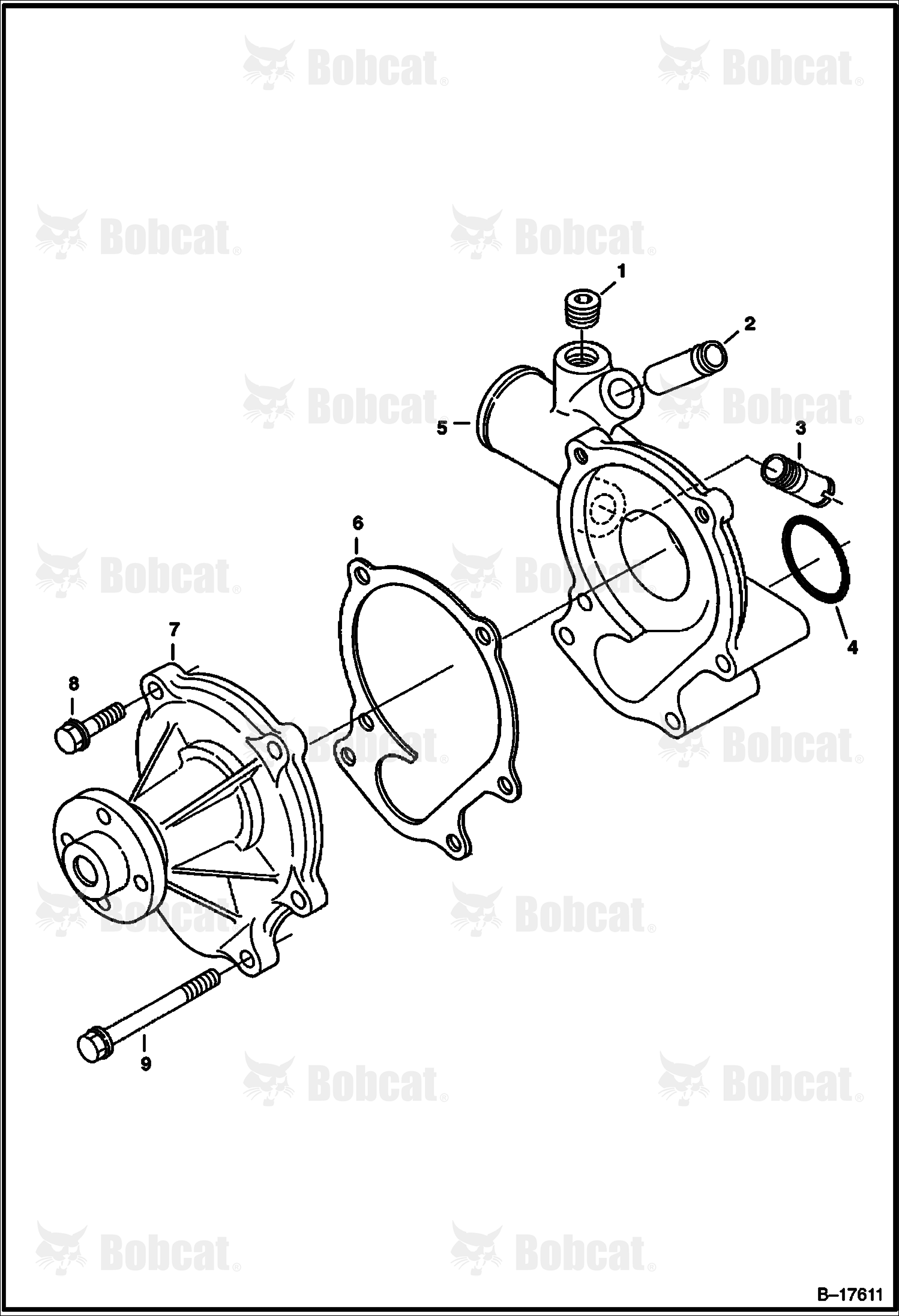 Water Pump (V3300 DI T Kubota) (Tier I) 523211001 & Above, 523311001 & Above