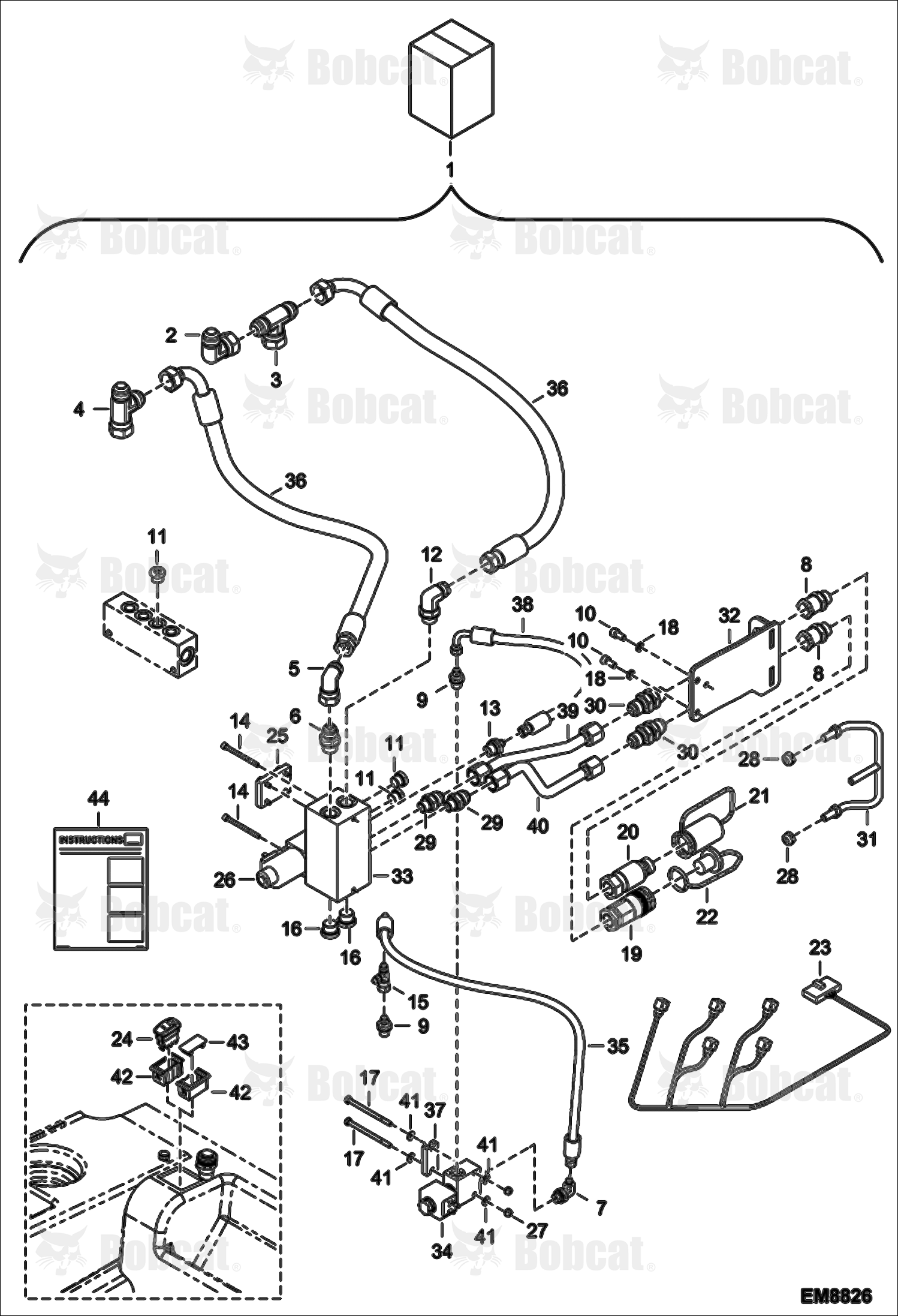 Rear Auxiliary Hydraulics Kit  A8GJ15000 & Above, A8GV15000 & Above