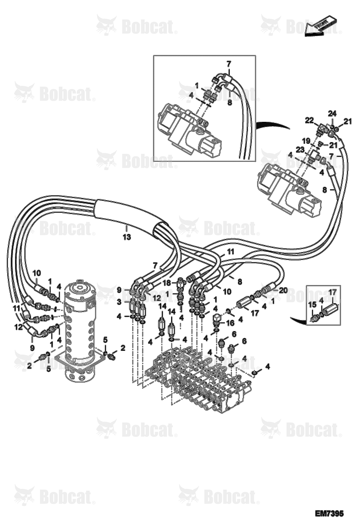 Hydraulic Circuitry (Swivel Joint) (Hydrostatic Pump)