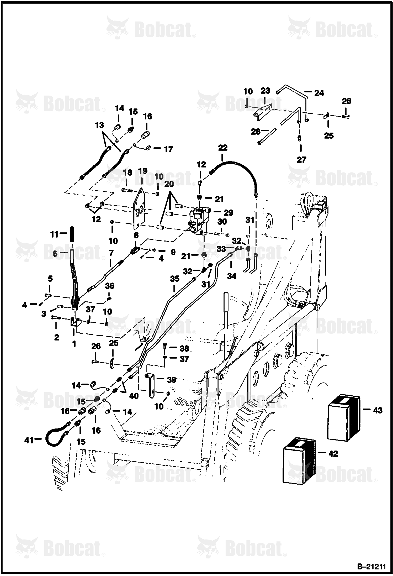 Auxiliary Hydraulic Lines (Frame Mounted - Two Unit Control)