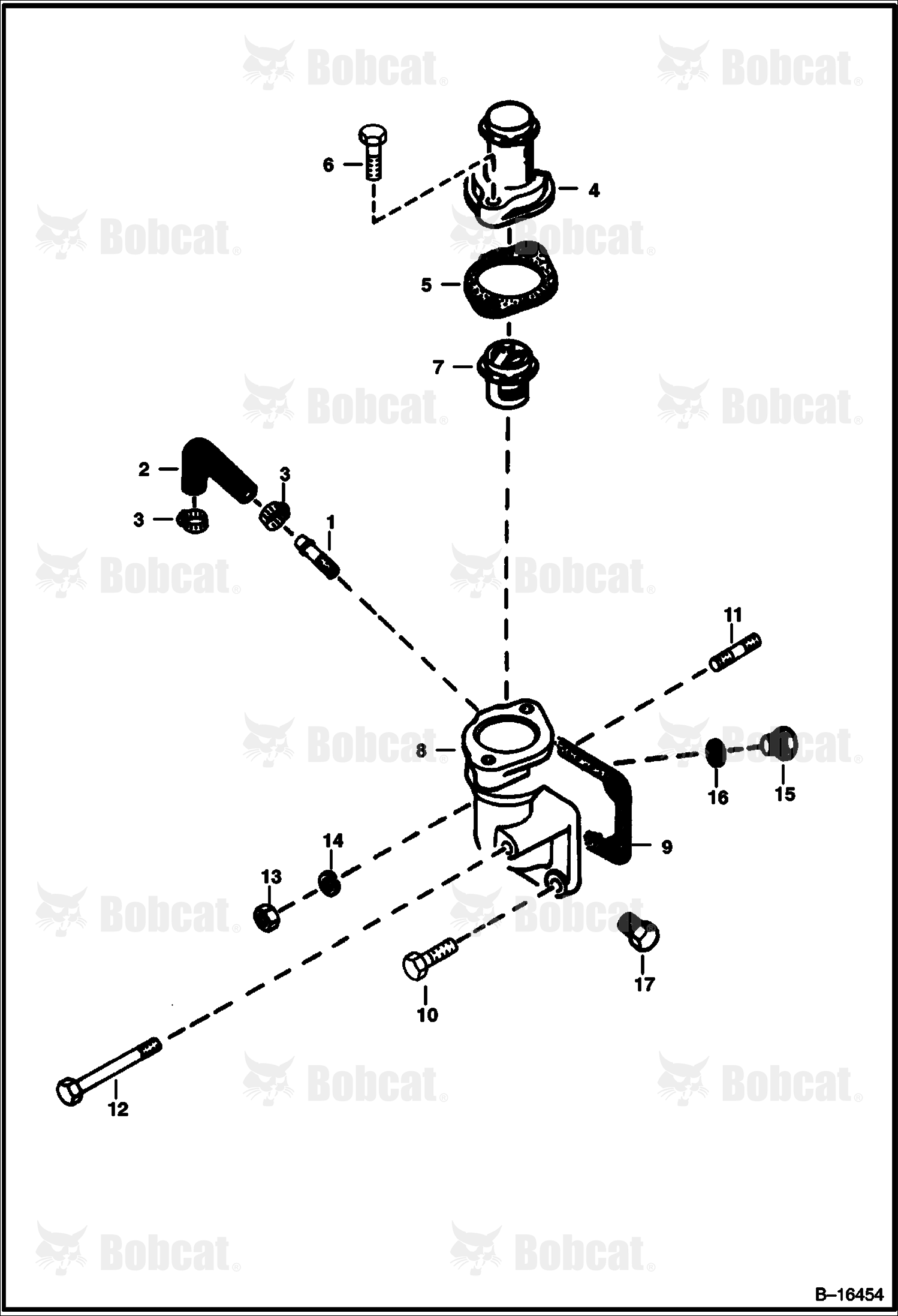Water Flange & Thermostat (Kubota - V2003T)