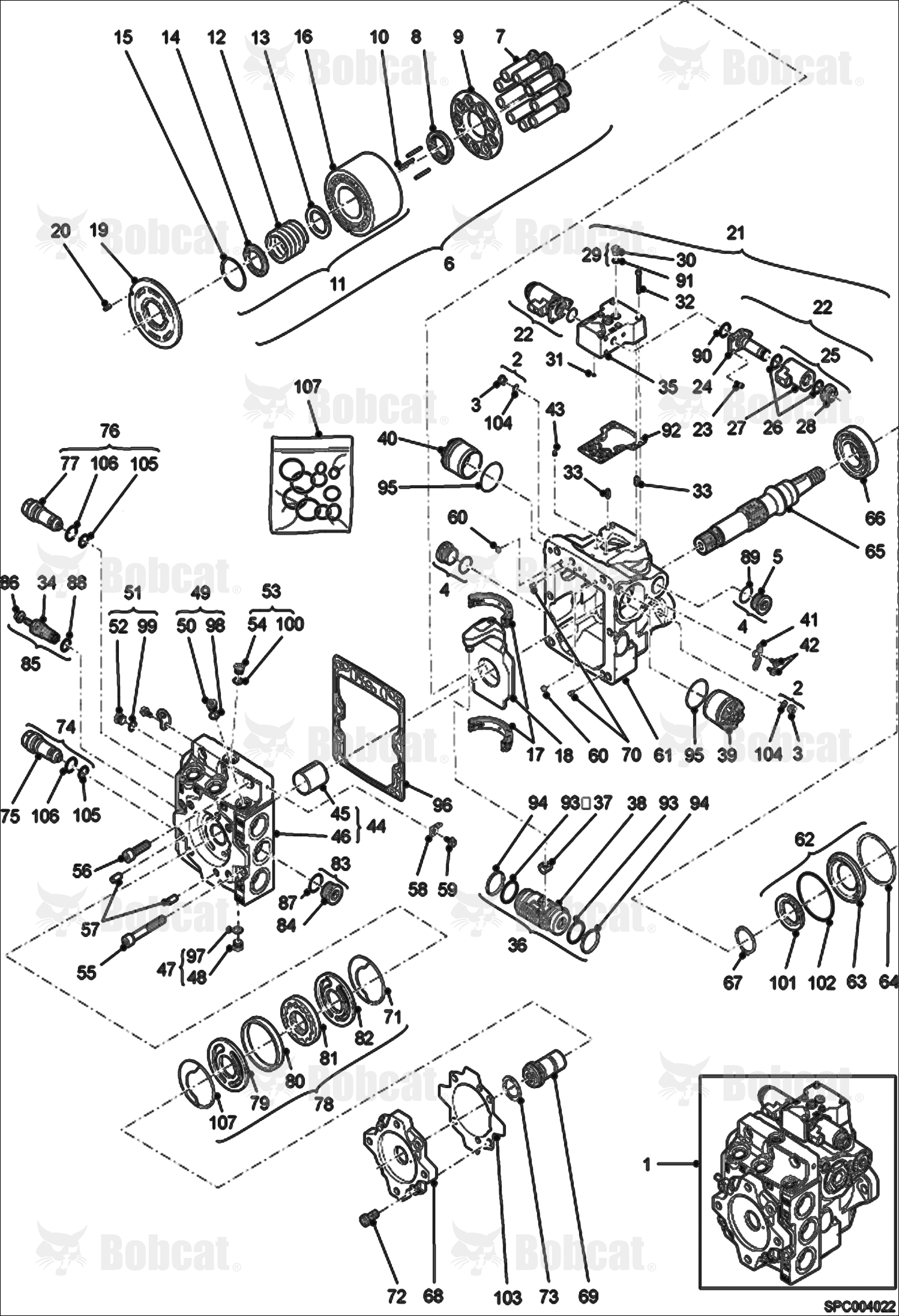 Hydrostatic Pump ASSY AC1C12000 & Above, AC1D12000 & Above