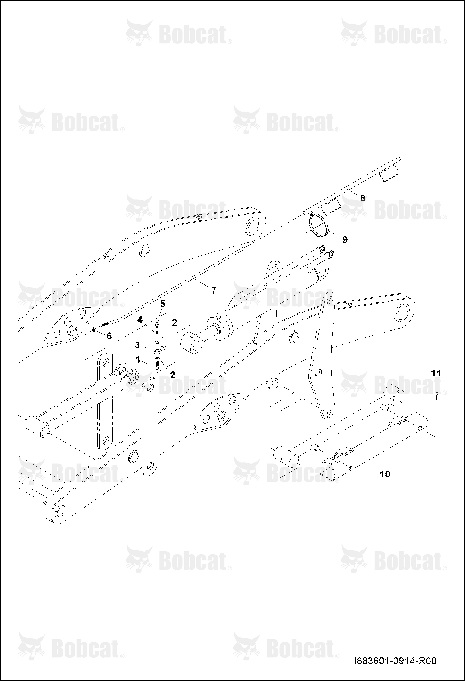 Boom Control Rod and Safety Bar  B4B611001 - B4B611059
