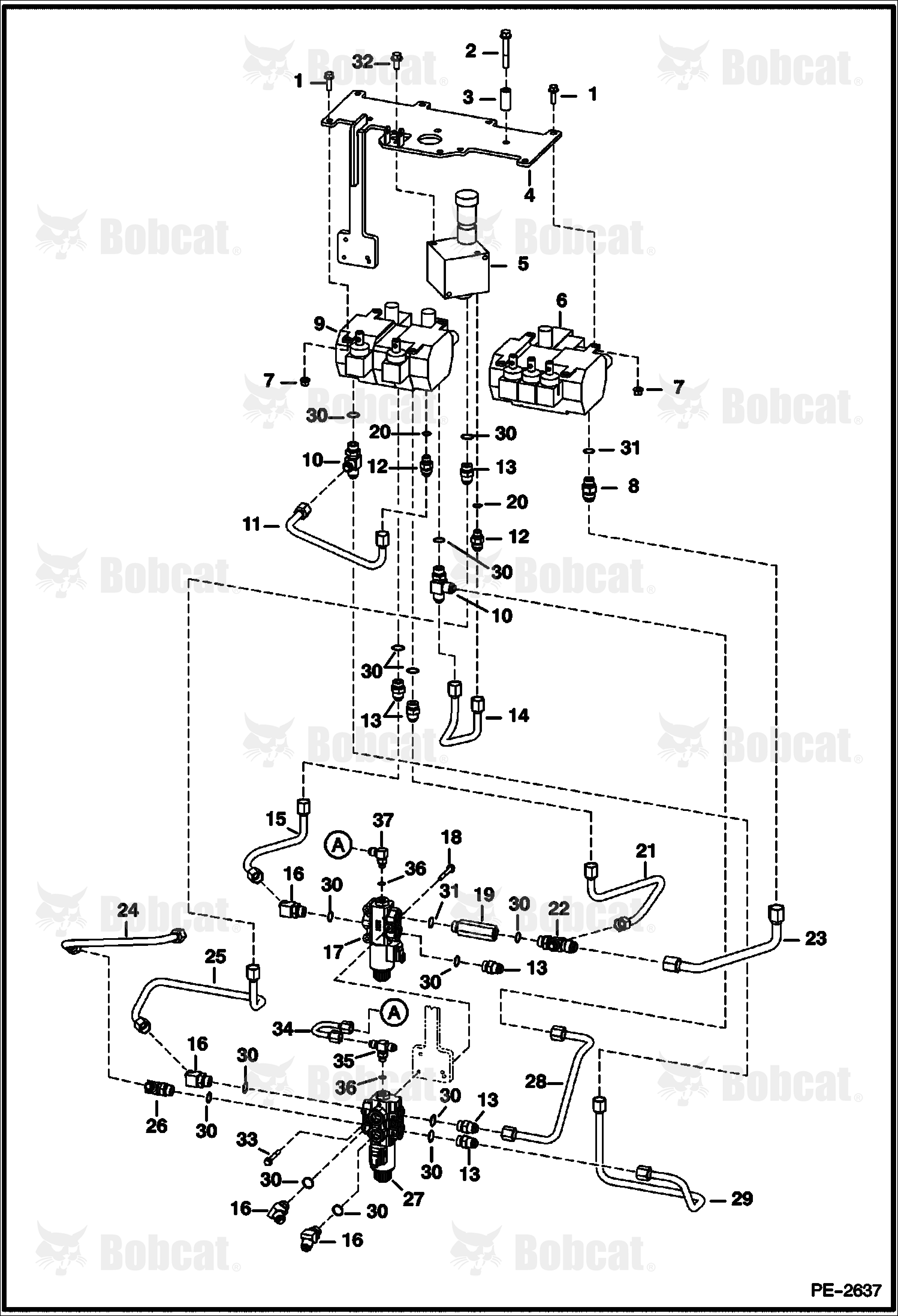 Hydraulic Circuitry (Travel Group)  520612037 & Above, 522411118 & Above