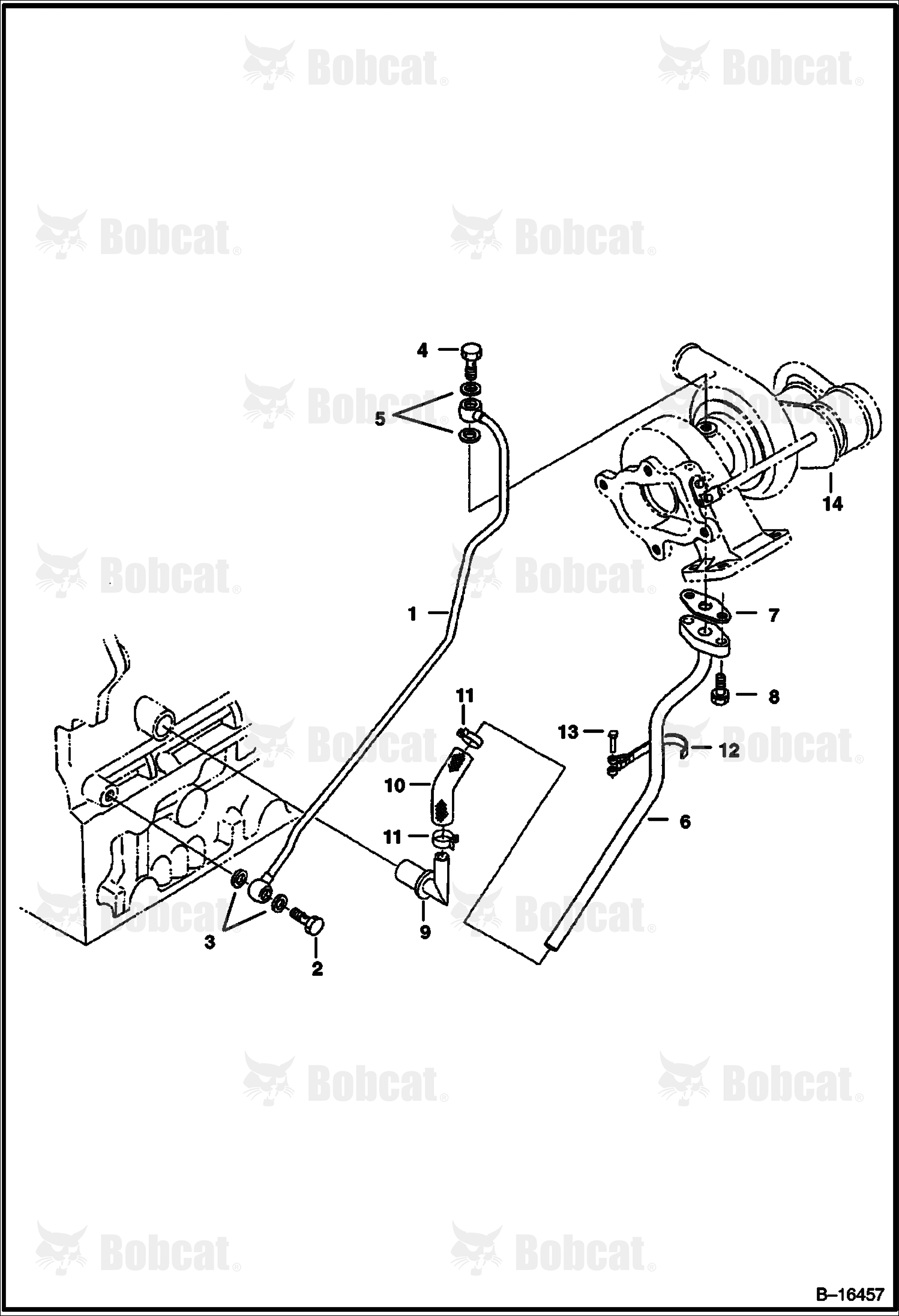 Oil Pipe (Kubota - V2003T) (Turbo Charger)