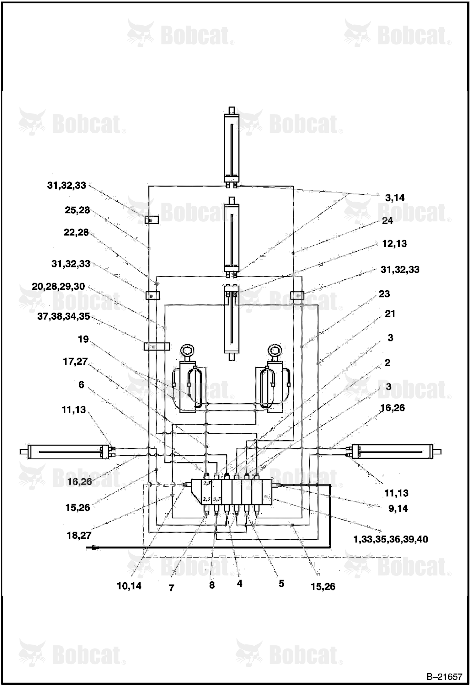 Hydraulic Circuitry (Center Mount Backhoe)