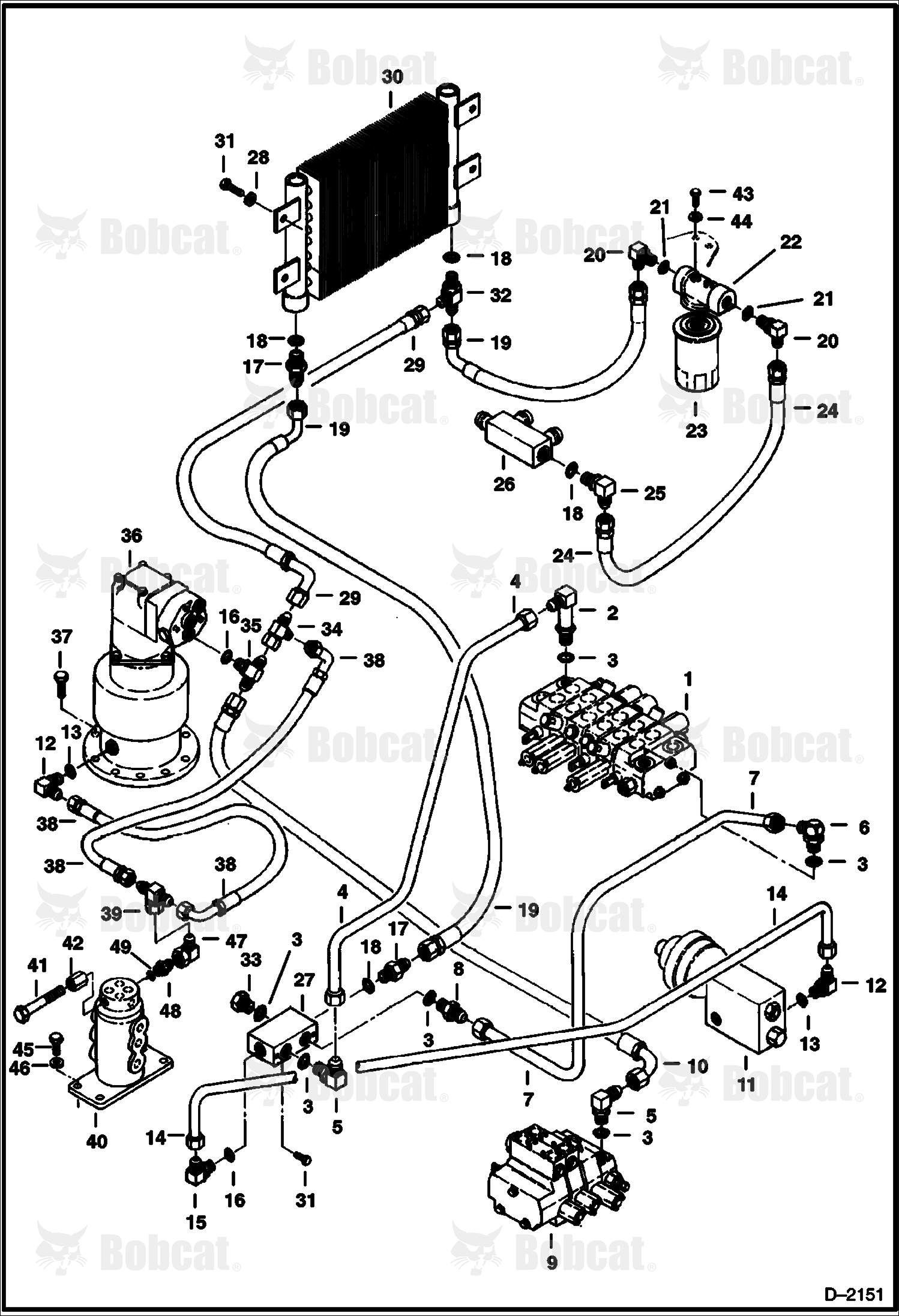 Hydraulic Circuitry (Valve to Swing Motor to Cooler) 508312163 & Above