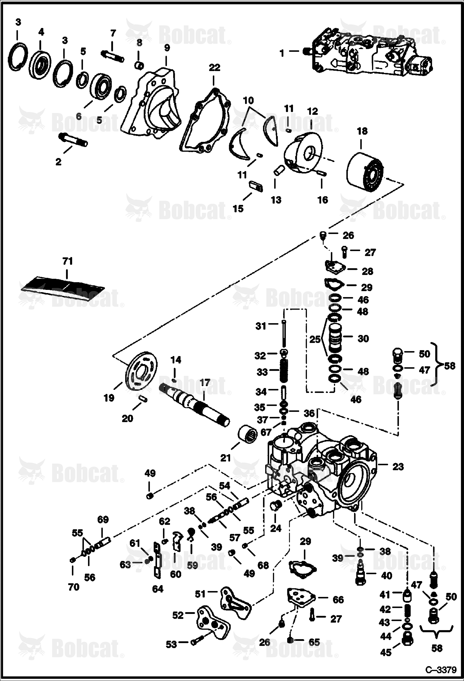 Hydrostatic Pump (Left Half) (M46 - Servo Assist Steering) 514114999 & Below, 514212999 & Below