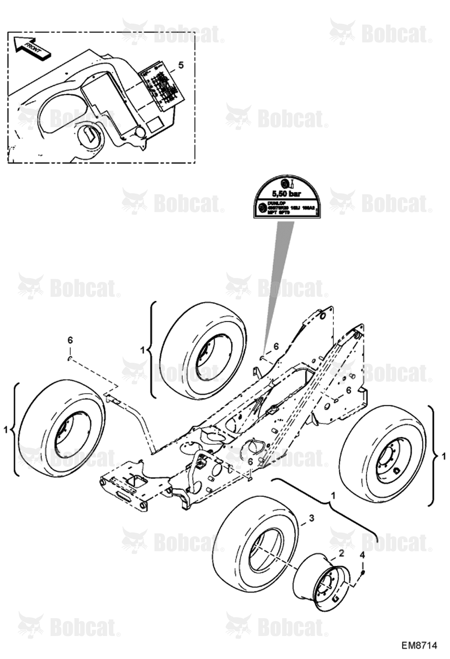Wheels (Dunlop 405/70-R20 SPT9)