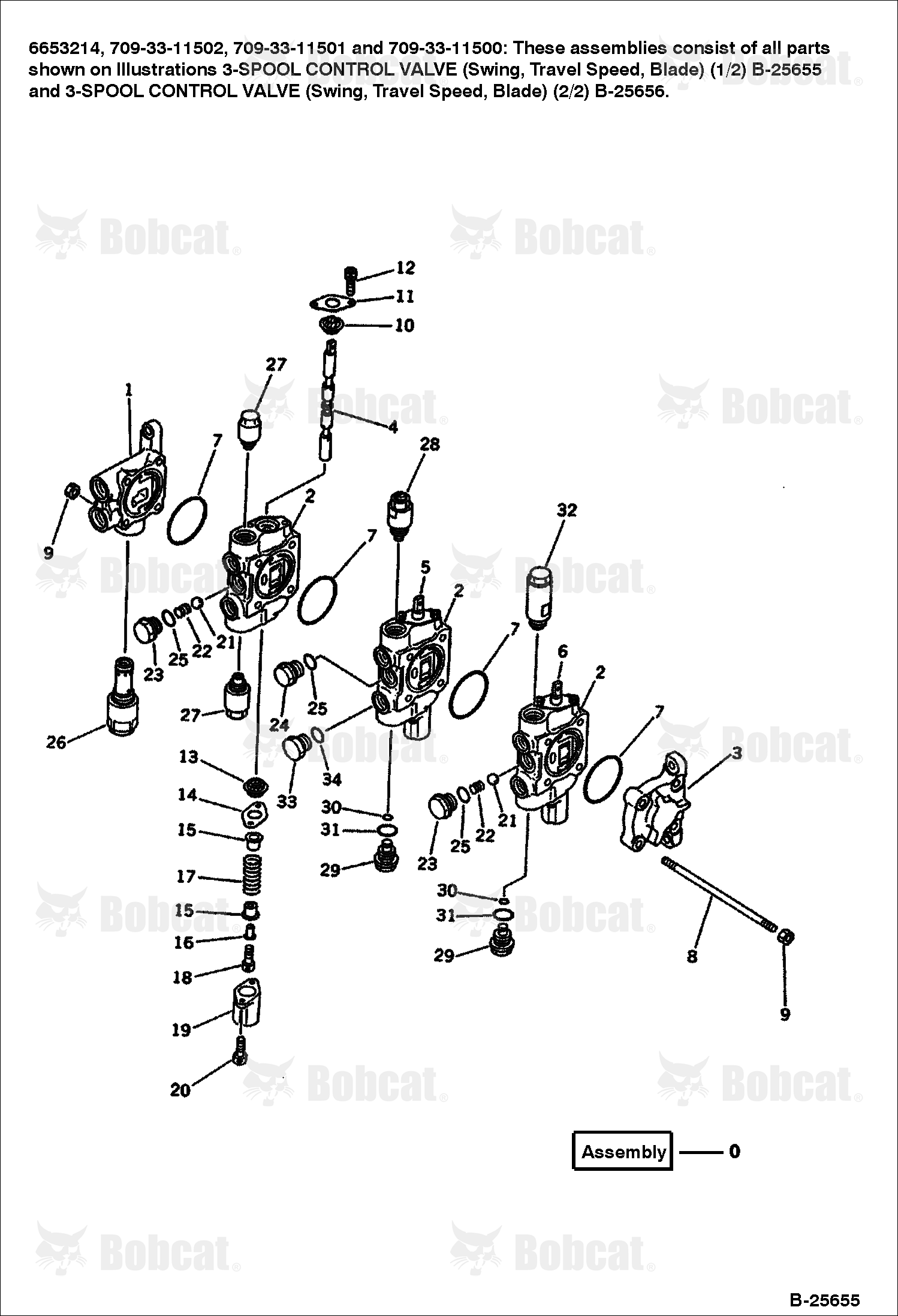 3-SPOOL Control Valve (SWING, Travel SPEED, BLADE) (1/2)