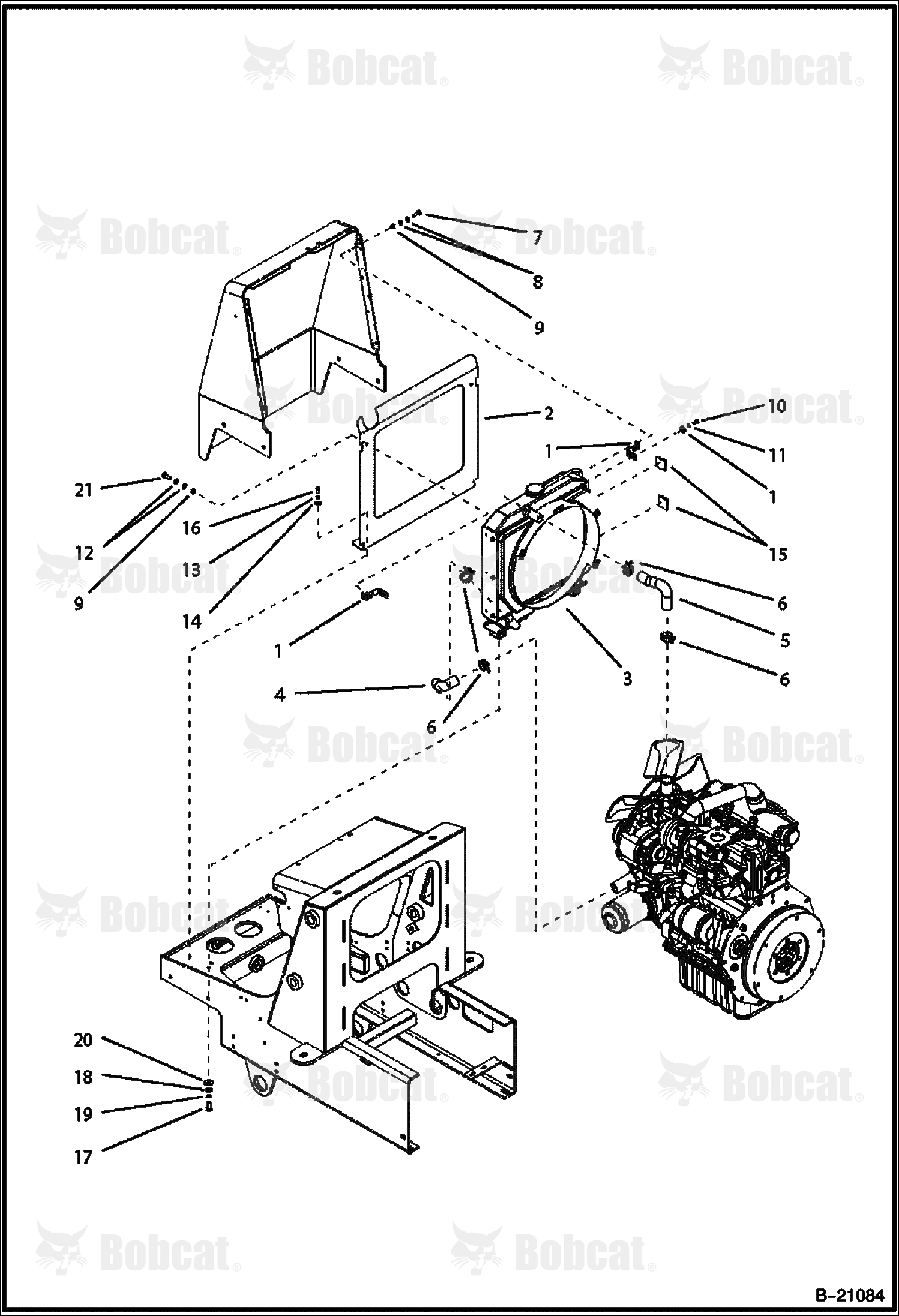 Engine & Attaching Parts (B200) (B250)  570211125 & Above, 570311001 - 570311124