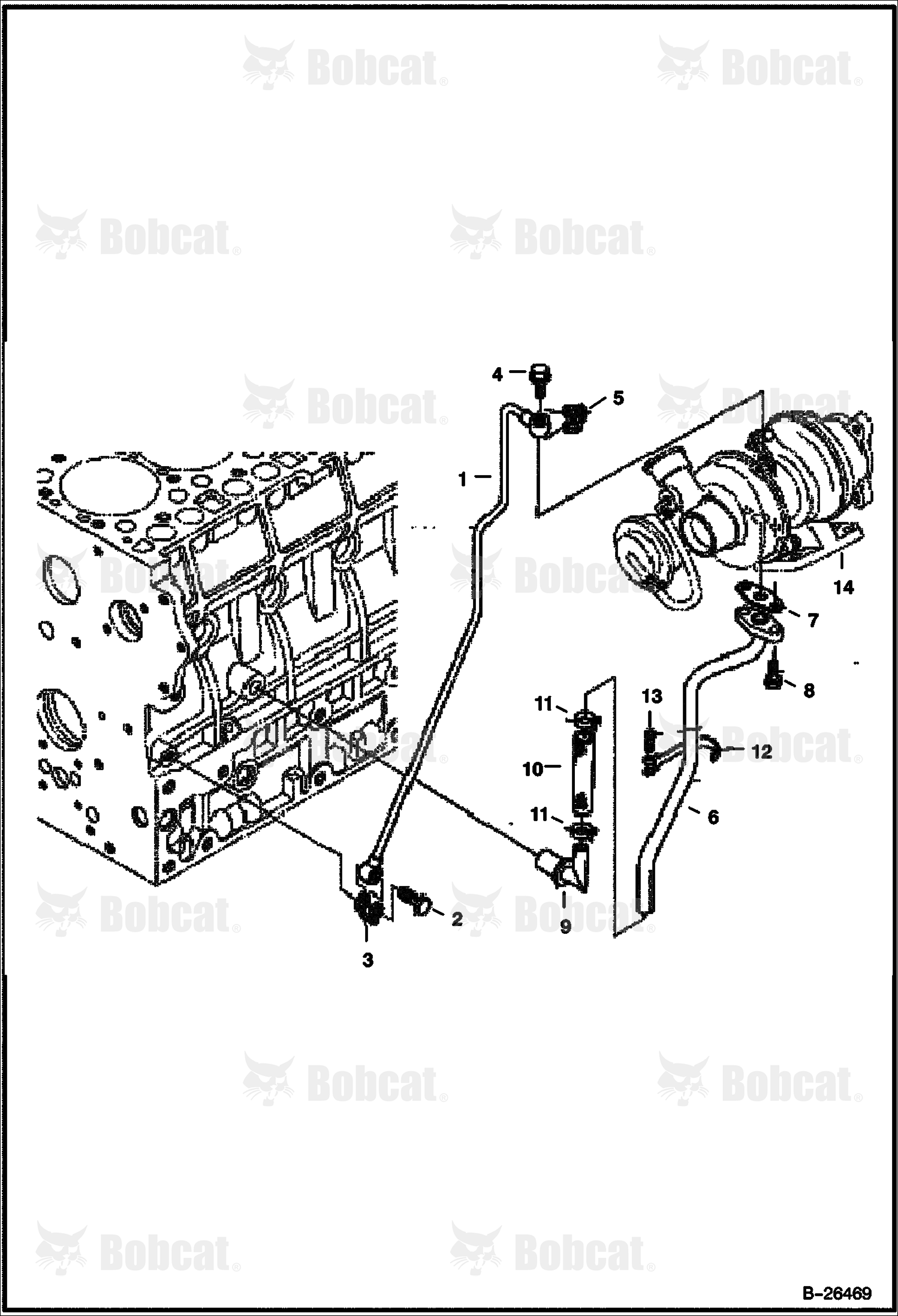 Oil Pipe (Turbo Charger) (Kubota - V2003-M-DI-T)
