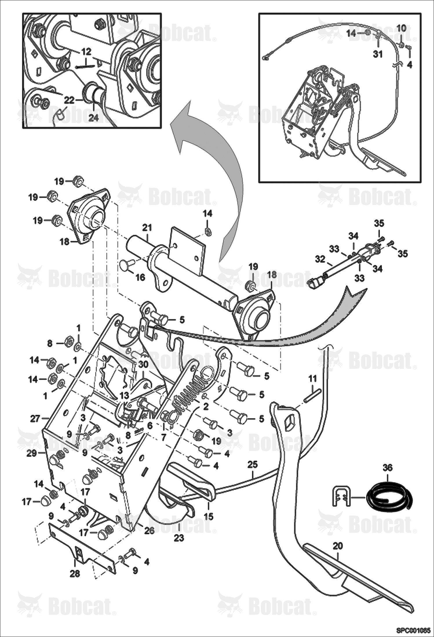 Pedals  AC1C11001 - AC1C15074, AC1D11001 & Above