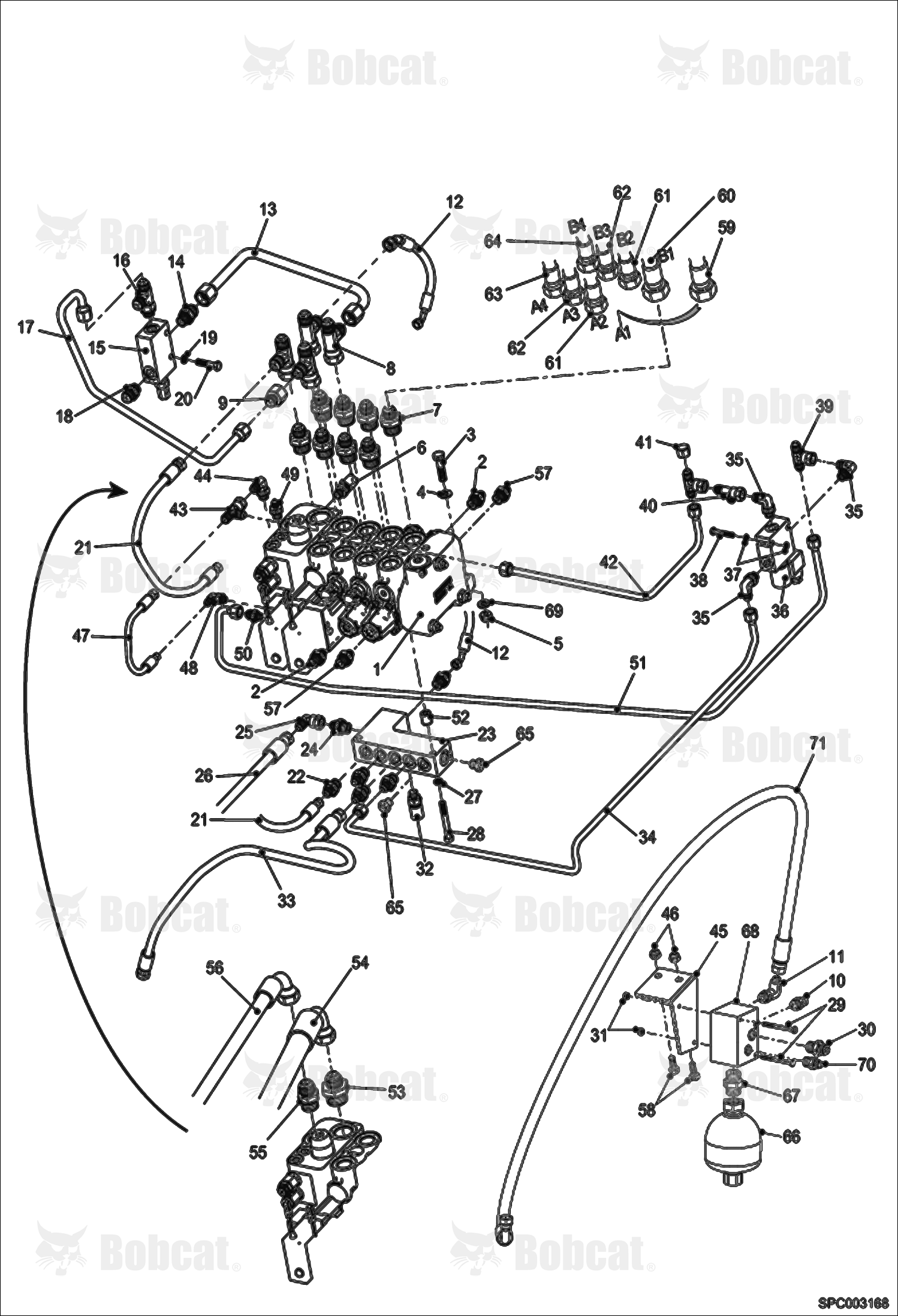 Hydraulic Control Valve Installation  364612500 & Below, 364712500 & Below